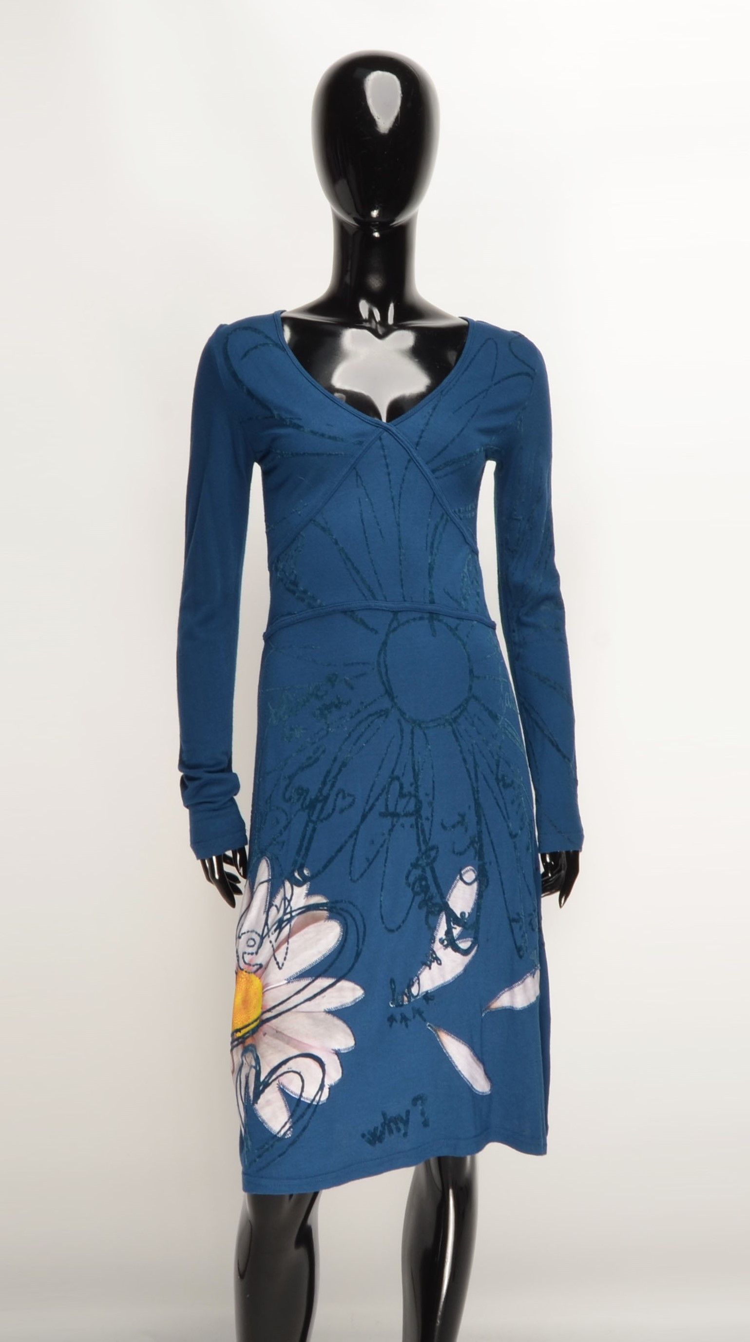 Desigual × Vintage Vintage Desigual Y2K Boho Long Sleeve Floral Dress Size M / US 6-8 / IT 42-44 - 1 Thumbnail