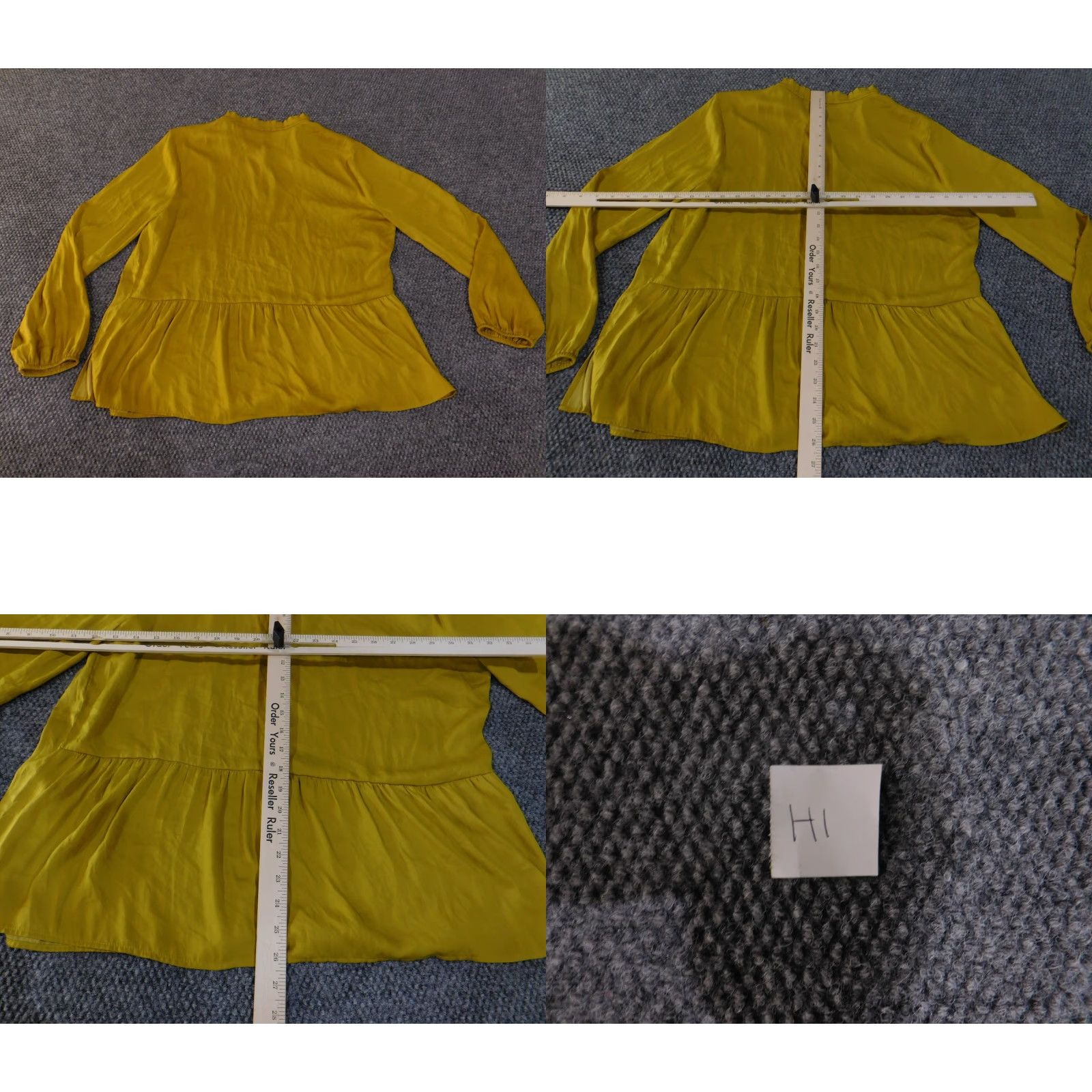Ann Taylor LOFT blouse womens Large yellow peplum long sleeve boho Shirt Womens L Yellow Casual Loft Blouse Size L / US 10 / IT 46 - 8 Thumbnail
