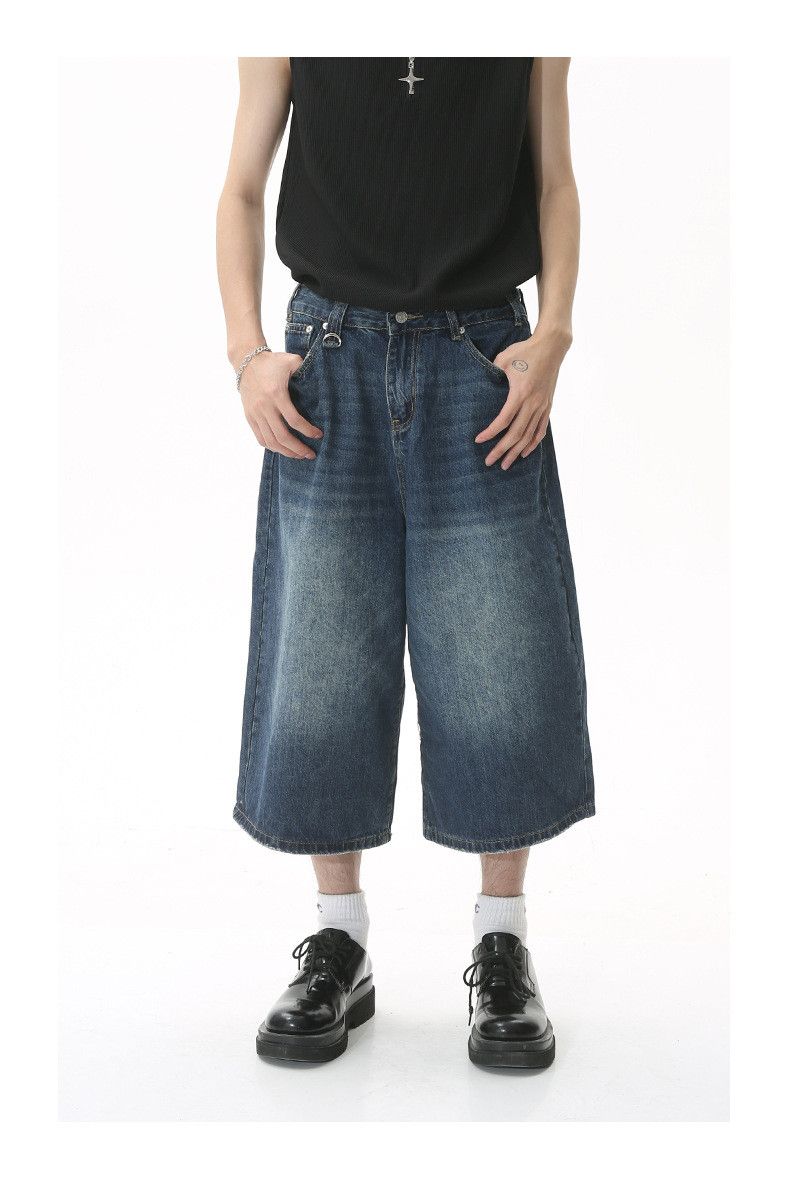 Japanese Brand × Jean Japanese retro loose wide-leg flared denim shorts Size US 32 / EU 48 - 1 Thumbnail