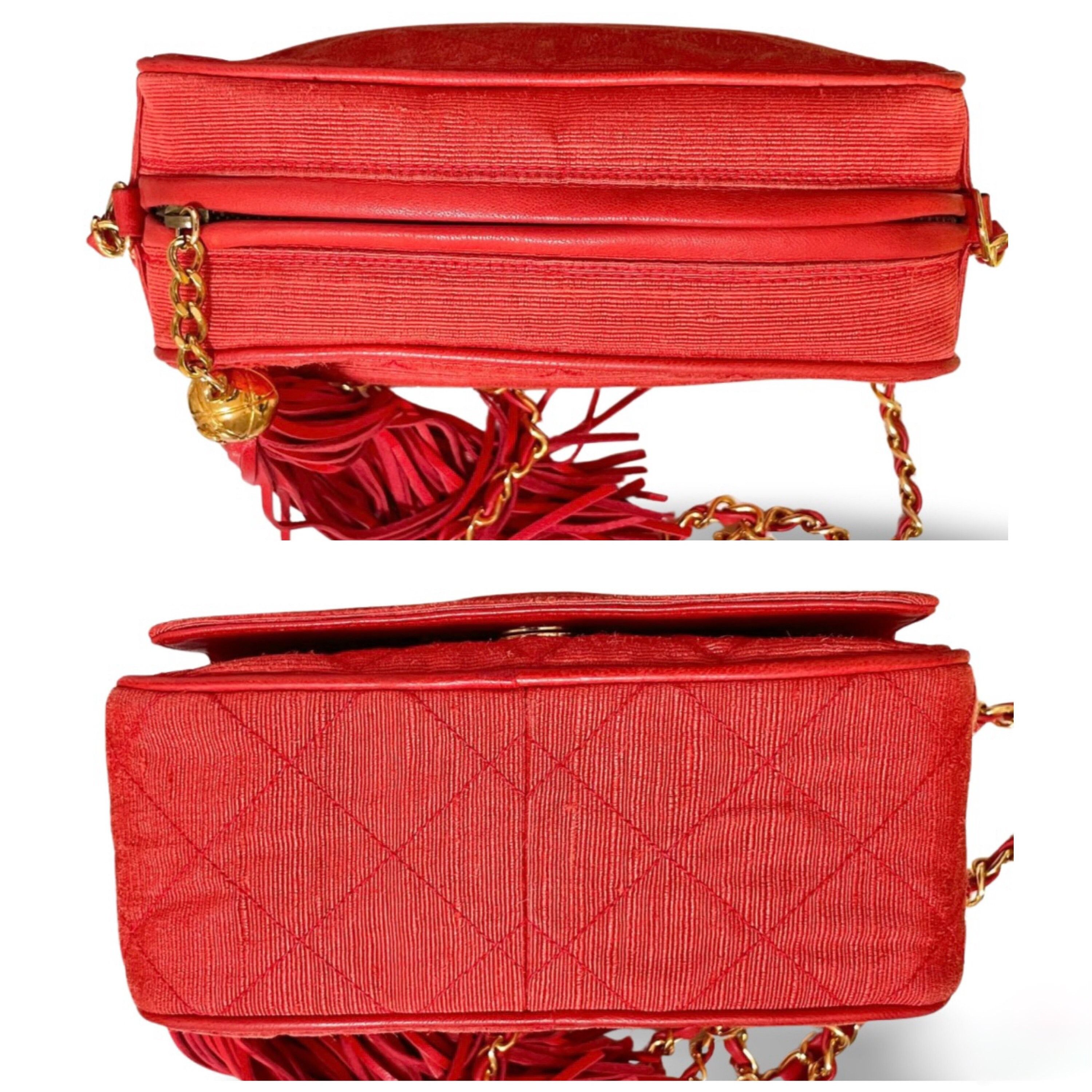 Chanel Vintage CHANEL red canvas camera bag style shoulder bag Size ONE SIZE - 8 Thumbnail
