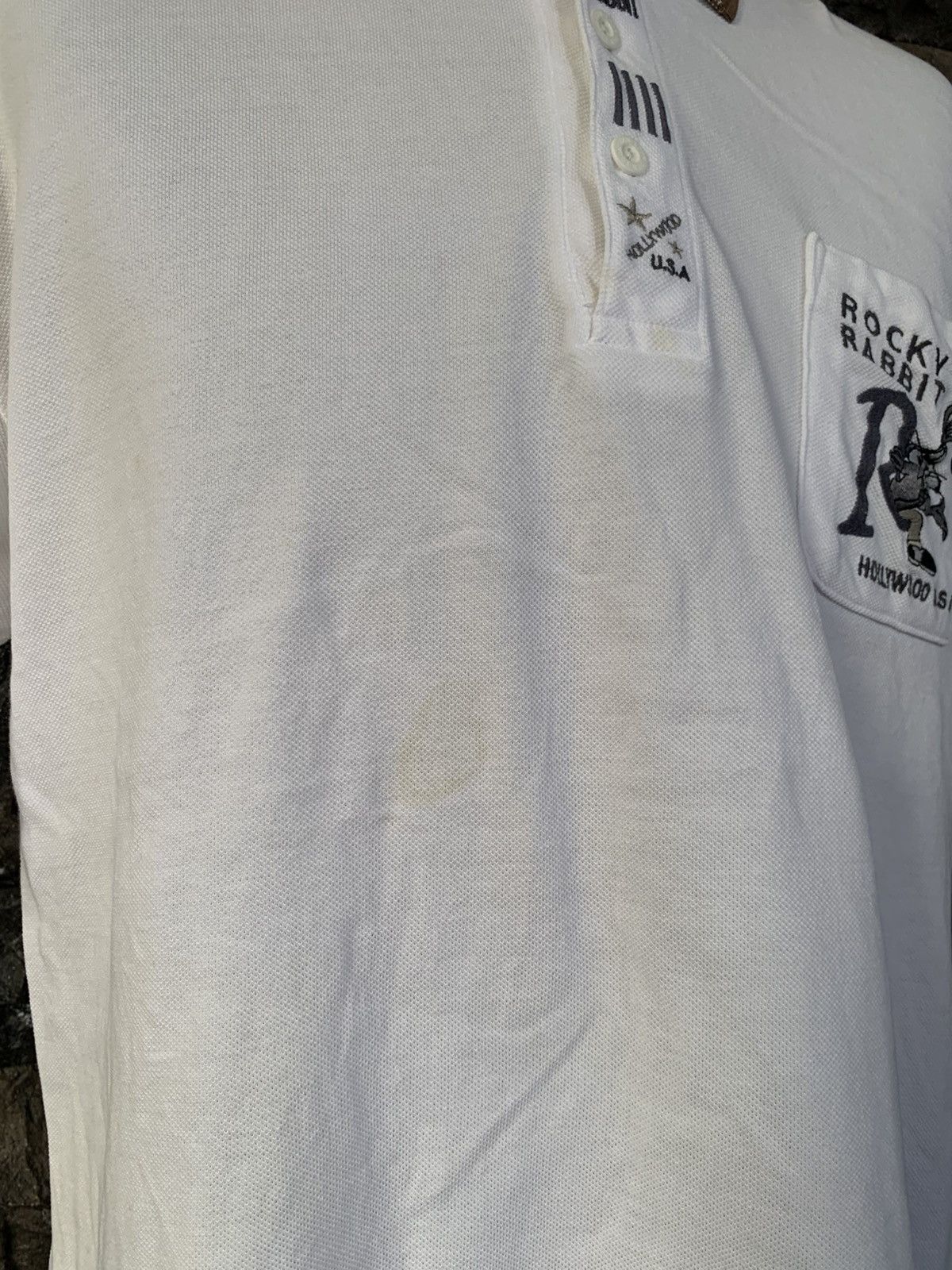 Vintage Vintage 90s Rocky Rabbit Hollywood USA Polo Shirt Size US L / EU 52-54 / 3 - 2 Thumbnail