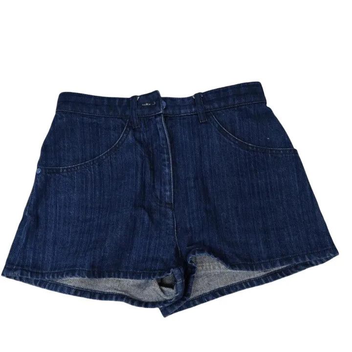 Chanel Blue Striped Denim Shorts for Women 0079