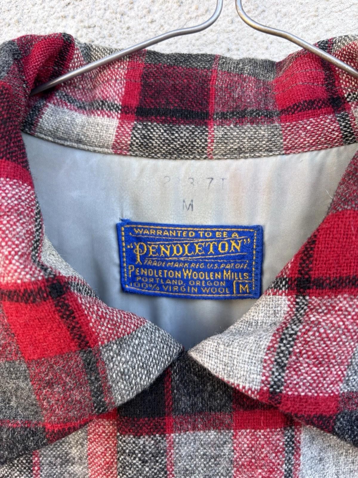 Pendleton × Vintage Vintage 1960s Pendleton Wool Board Shirt Mens M Shadow Plaid Size US M / EU 48-50 / 2 - 4 Thumbnail
