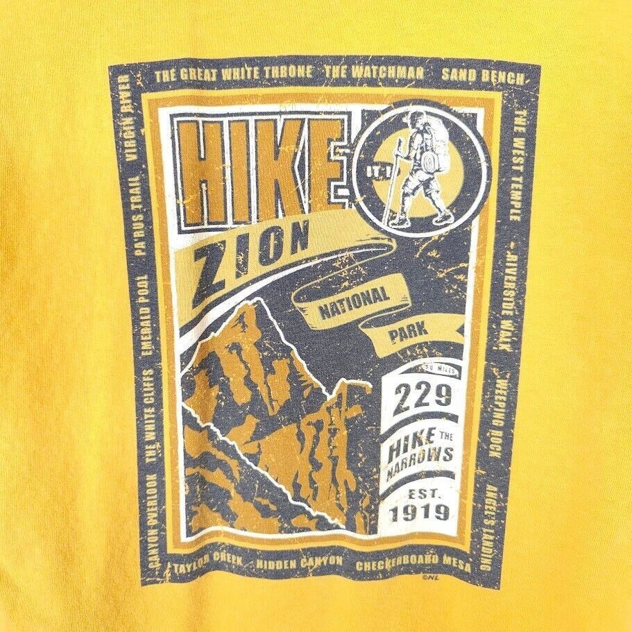 Other Hike Zion T Shirt Mens Size Medium Yellow National Park Size US M / EU 48-50 / 2 - 4 Thumbnail
