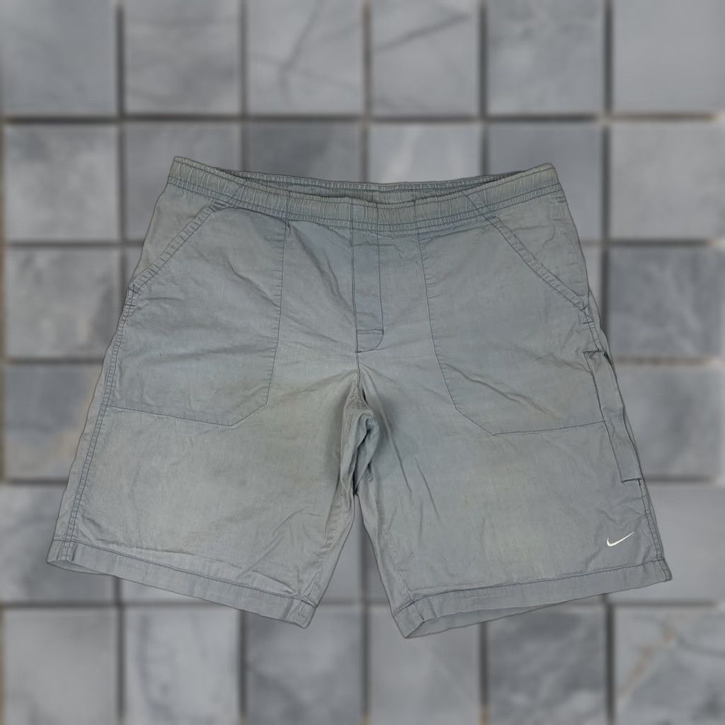 Nike VINTAGE Nike Shorts Mens XL Blue Embroidered Distressed Swoosh Rare Vtg Casual Size US 36 / EU 52 - 1 Thumbnail