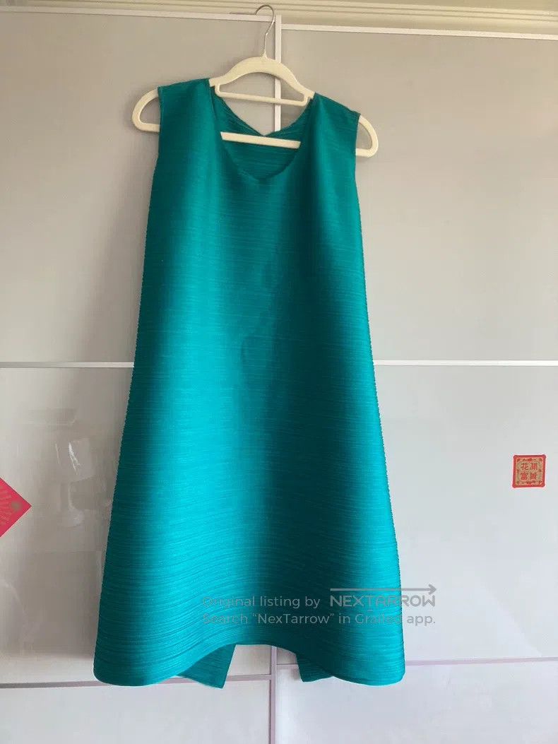 Issey Miyake Issey Miyake Green Spring Dress Size L / US 10 / IT 46 - 1 Thumbnail