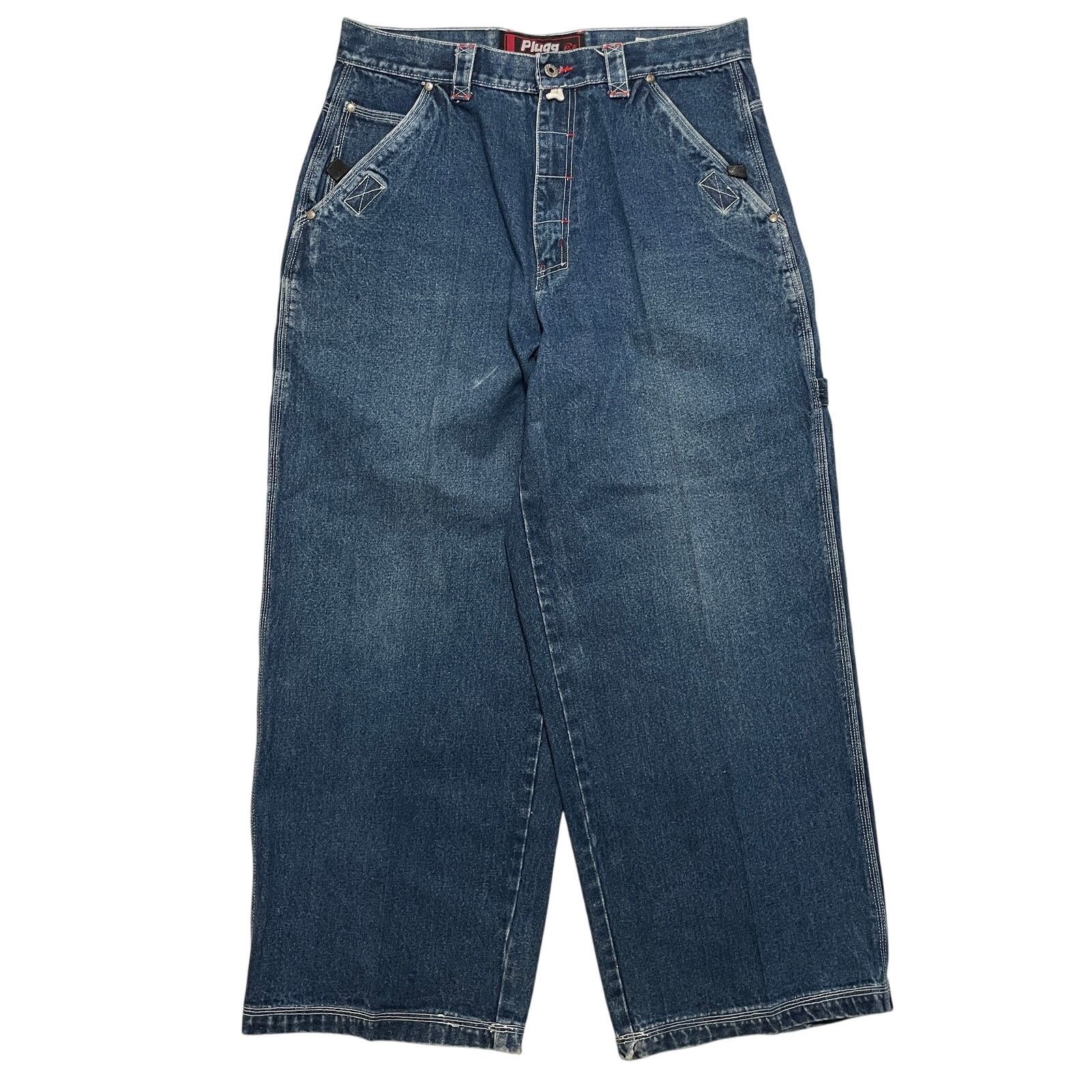 Vintage Deadstock VTG Y2K 90's Plugg Jeans Carpenter Wide Leg 36x29 Size US 36 / EU 52 - 3 Thumbnail