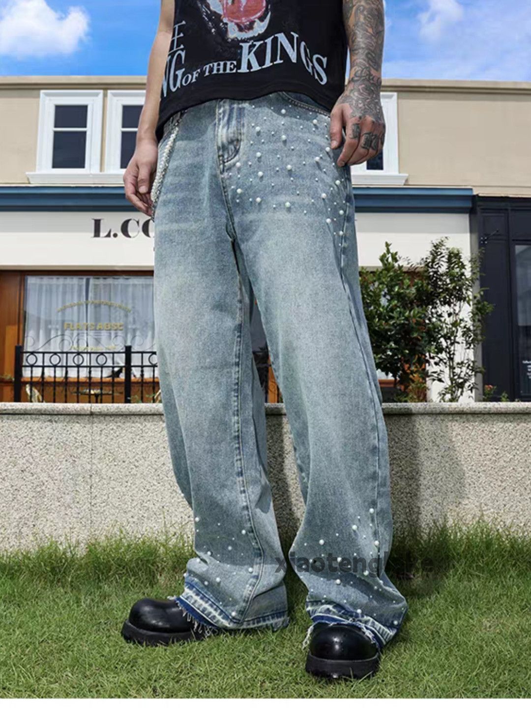 Vintage Custom washed faded loose baggy skate hiphop jeans Size US 34 / EU 50 - 8 Thumbnail