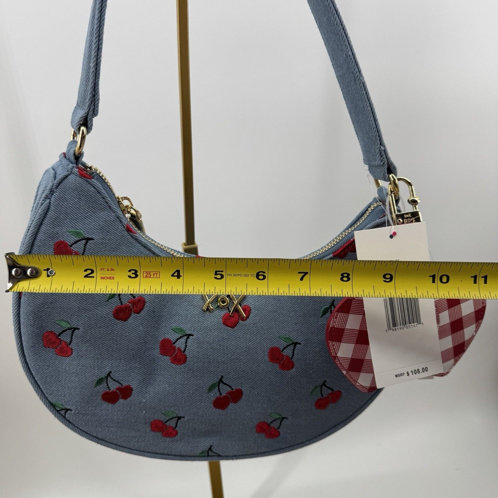 Betsey Johnson Betsey Johnson Denim Cherry Gingham Crossbody NWT Size ONE SIZE - 10 Thumbnail