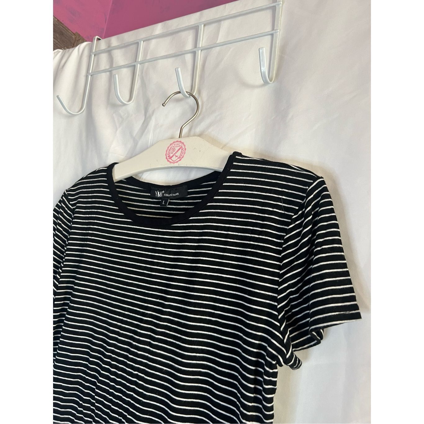 Other YMI Collections Black And White Striped Crop T-Shirt Woman’s Size L / US 10 / IT 46 - 4 Thumbnail
