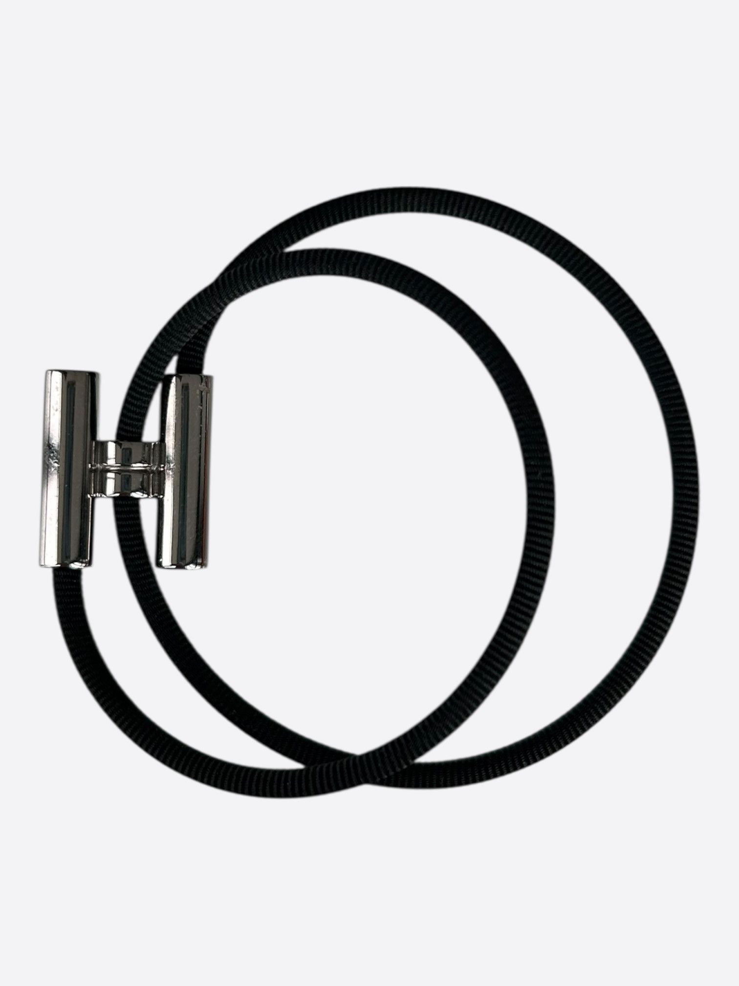 Hermes Hermes Black & Palladium Hardware Tournis Tresse Bracelet Size ONE SIZE - 2 Thumbnail