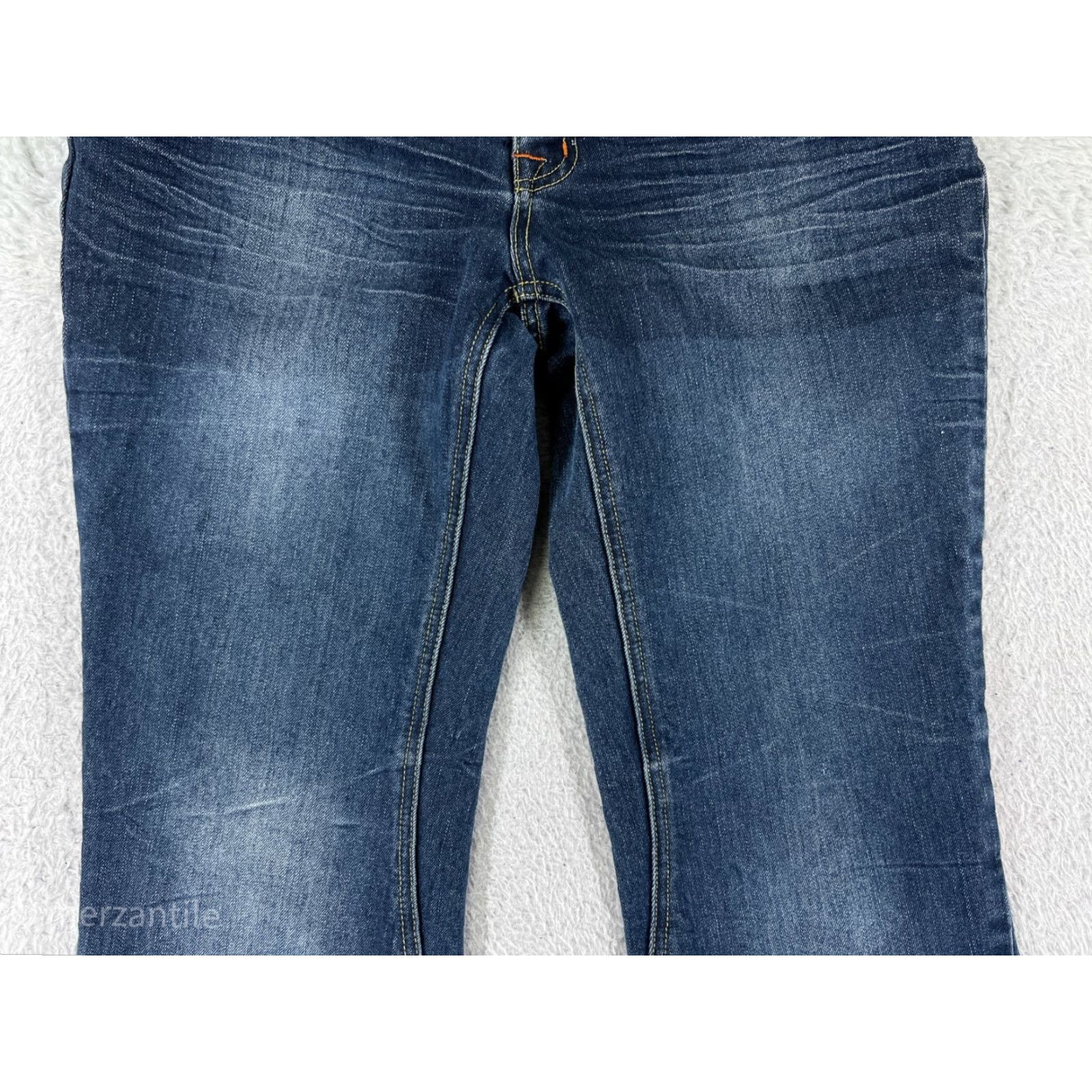 Vintage BISOU BISOU Jeans Womens 10 Blue Denim Flare Low Rise Medium Wash Cotton Size 32" / US 10 / IT 46 - 5 Thumbnail