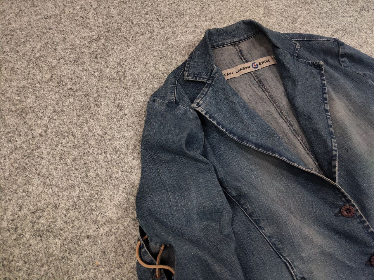 Fake London Genius Vintage Fake London Genius denim blazer jacket Y2k Style Size M / US 6-8 / IT 42-44 - 7 Thumbnail