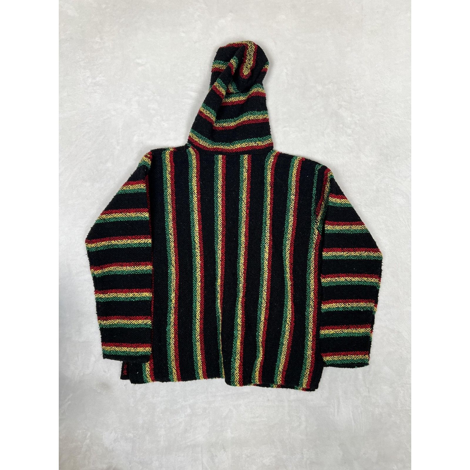 Other VTG Frank's Baja Hoodie Mens Medium Black Rasta Mexican Ponc Size US M / EU 48-50 / 2 - 8 Thumbnail