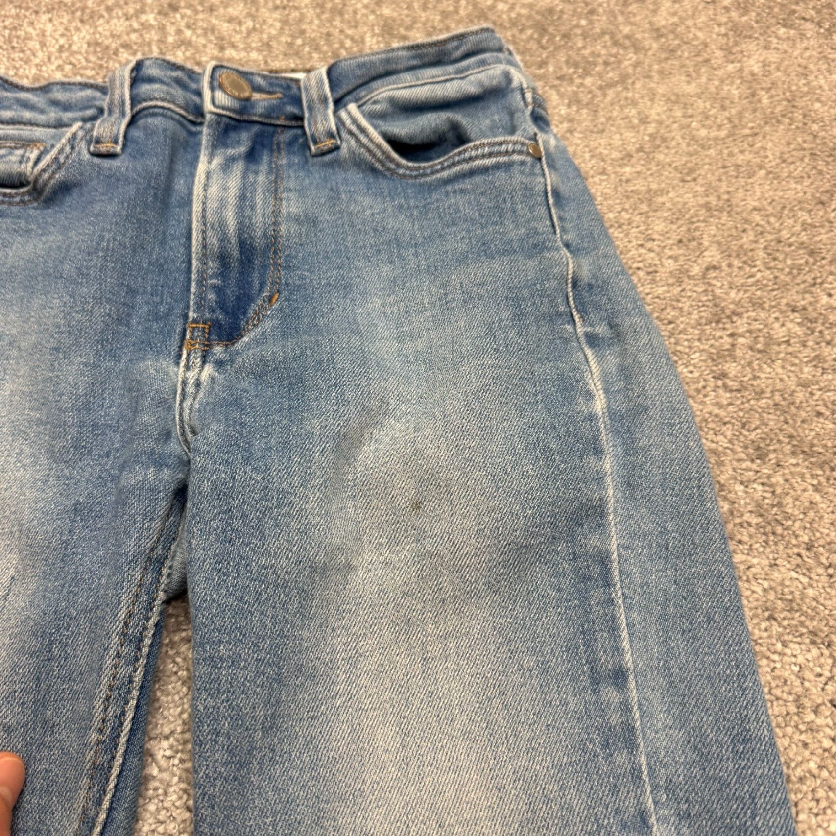 Vintage JUST BLACK Jeans Women 24 Blue Distressed High Rise Straight Ankle Denim Stretch Pocket Zipper Button 5-Pocket City Streetwear Size 42" / US 20 - 4 Thumbnail