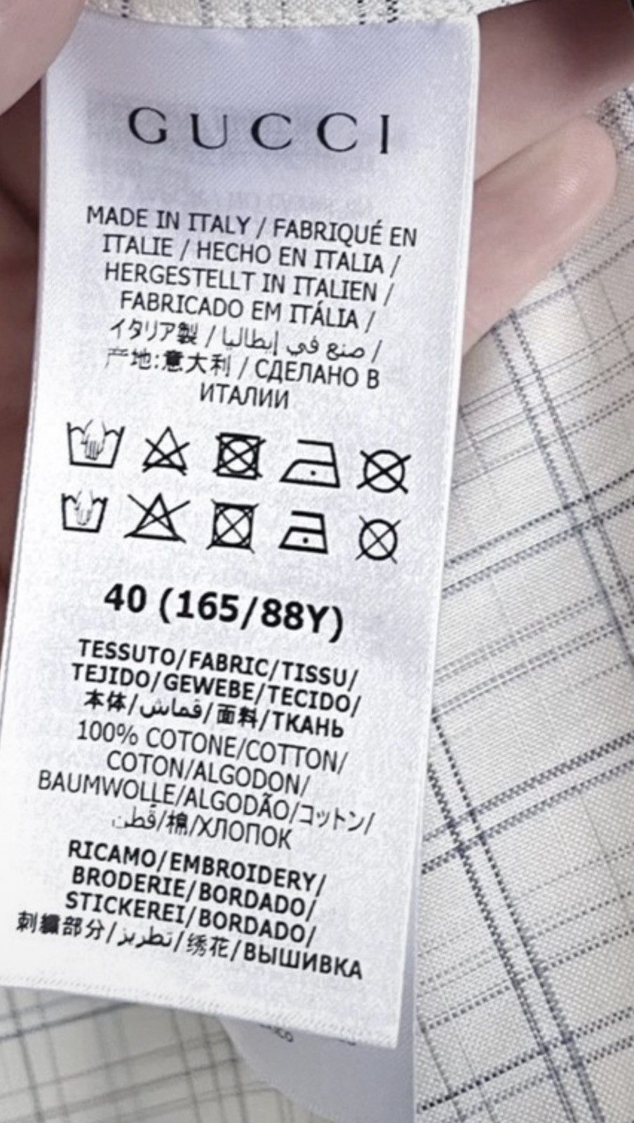 Gucci Gucci Ivory Plaid “Mon Petit Chou” shirt Size US S / EU 44-46 / 1 - 5 Thumbnail