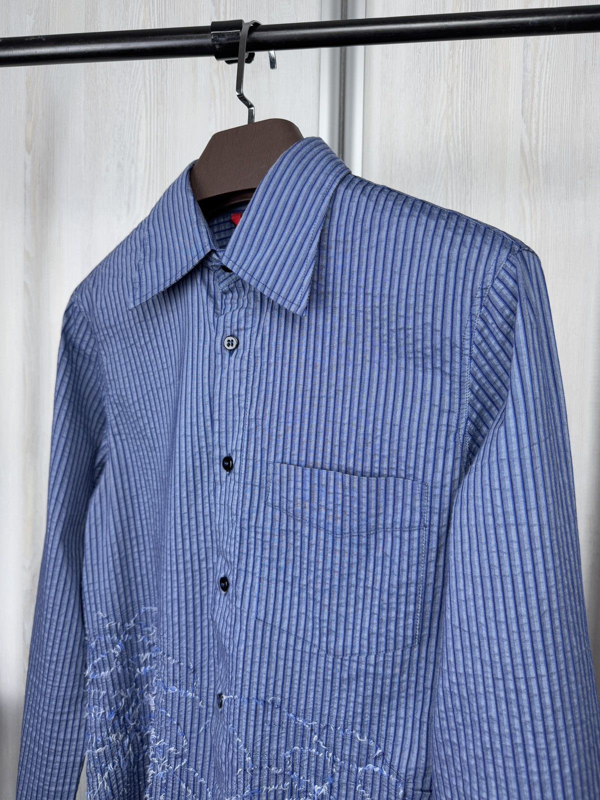 Emporio Armani Emporio Armani vintage archive embroidery logo striped shirt Size US M / EU 48-50 / 2 - 6 Thumbnail