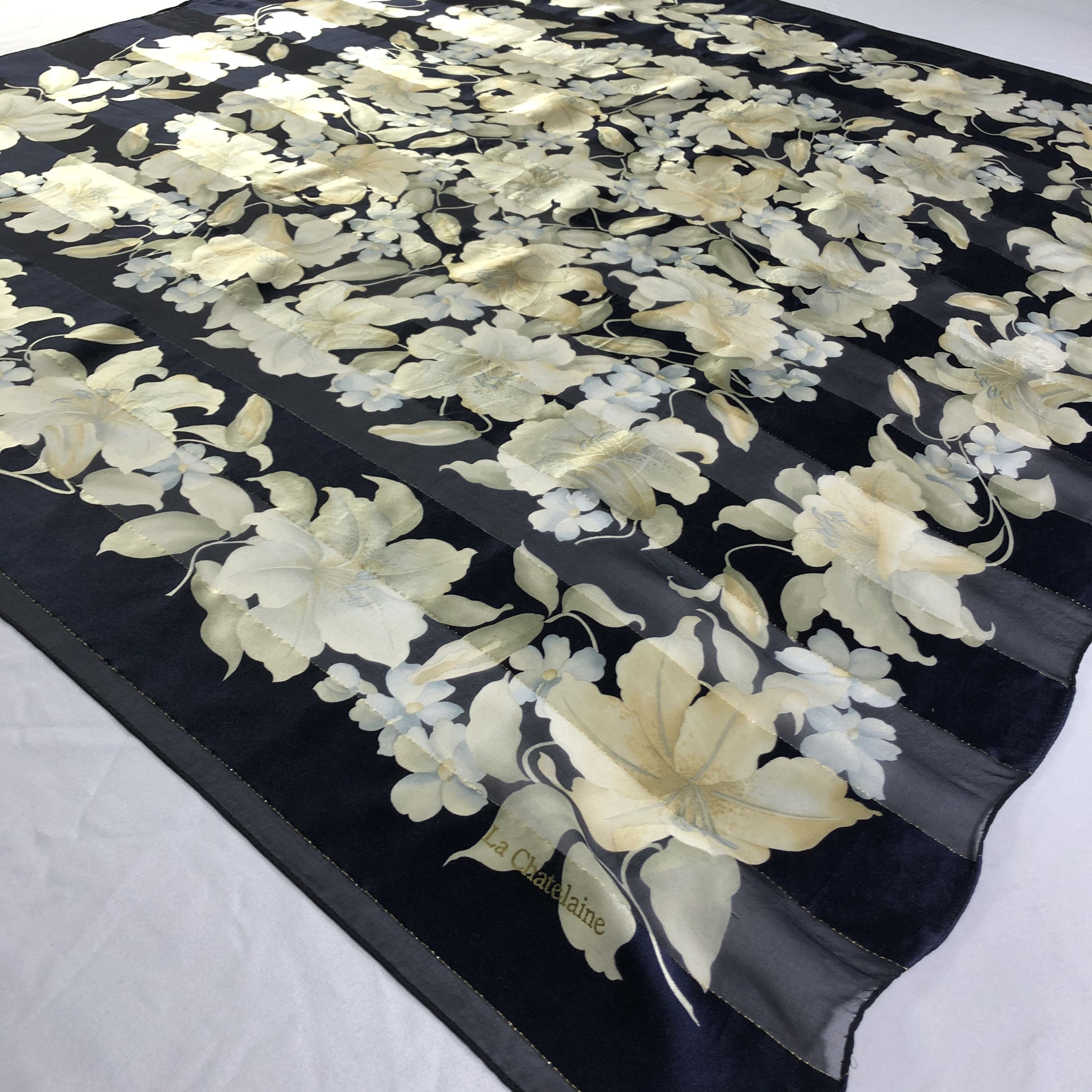 Vintage Vintage La Chantelaine Silk Scarf Size ONE SIZE - 3 Thumbnail