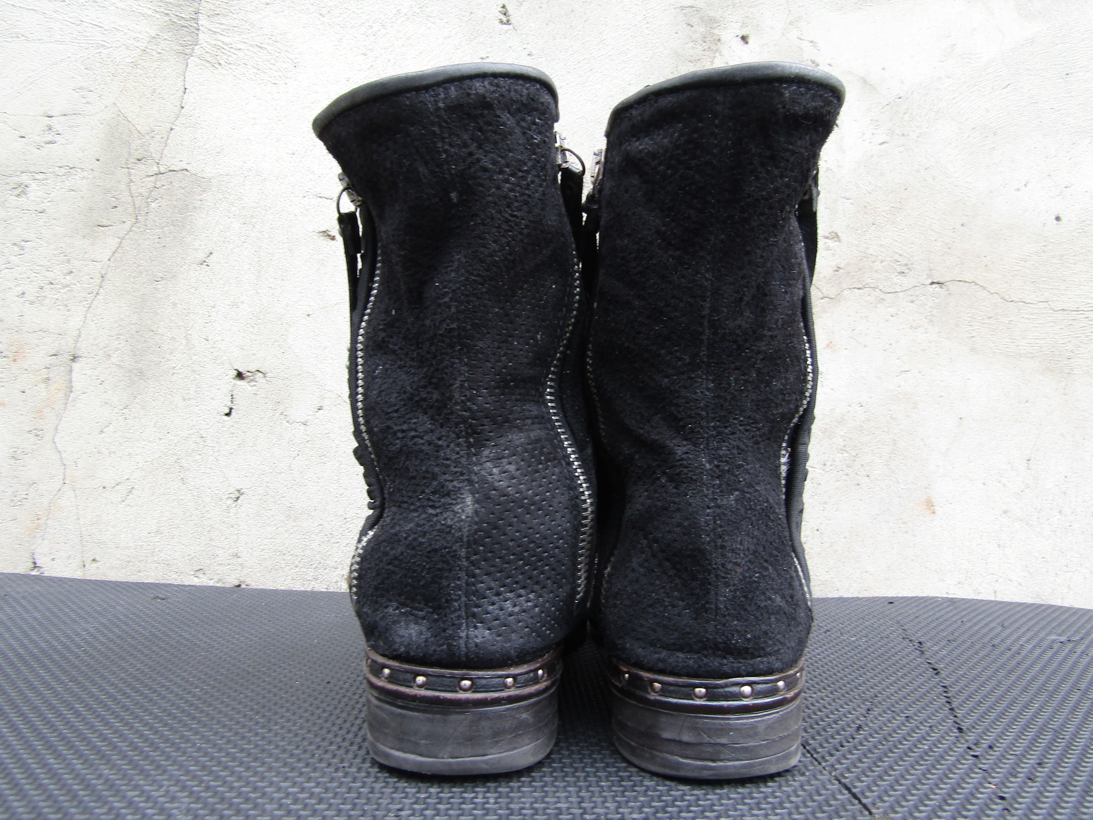 A.S.98 Airstep A.S.98 Zip Suede Black Booties Biker Boho Size US 9 / IT 39 - 7 Thumbnail