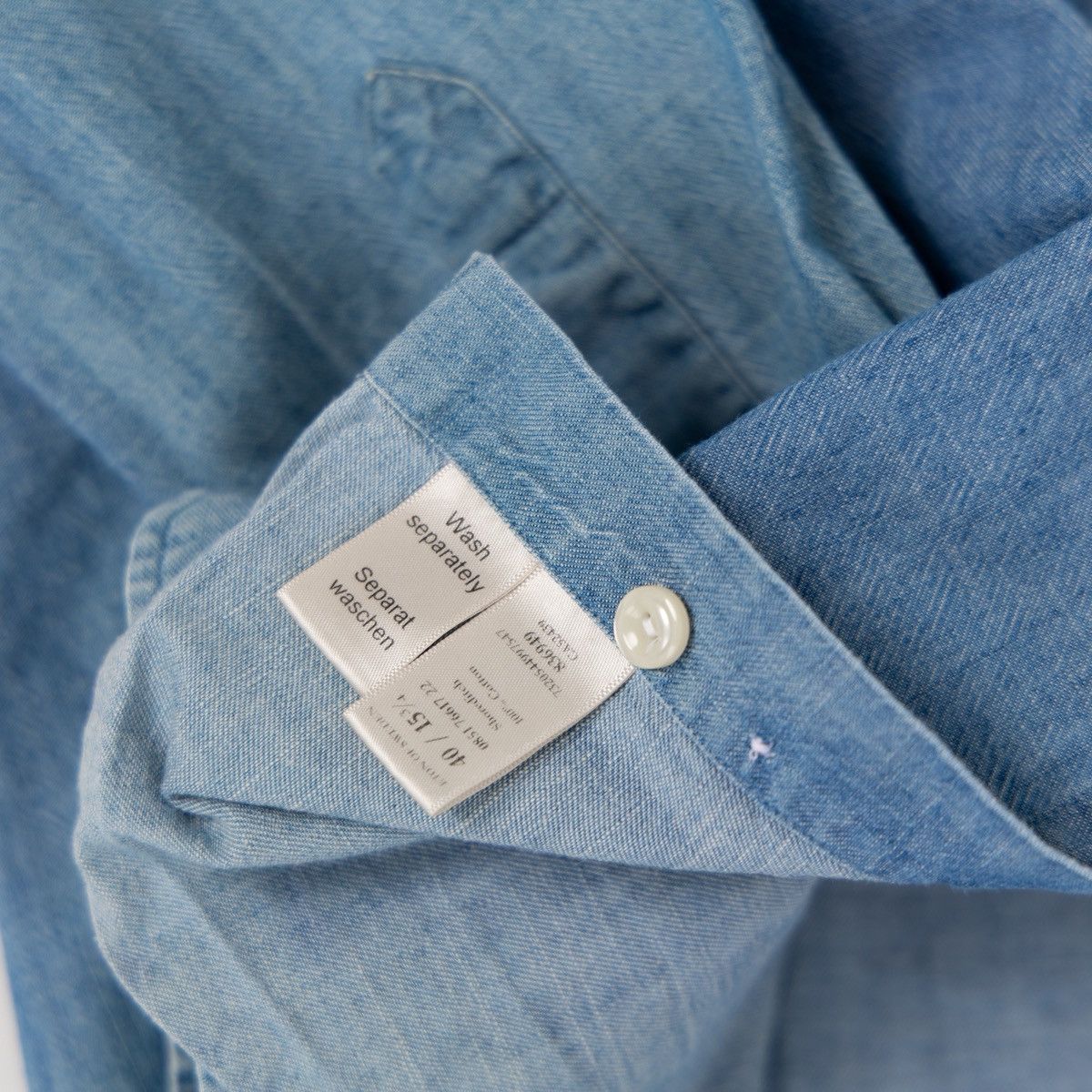 Eton Eton Mens Denim Shirt Blue Chambray Button Up TRETTO Logo Size US M / EU 48-50 / 2 - 7 Thumbnail