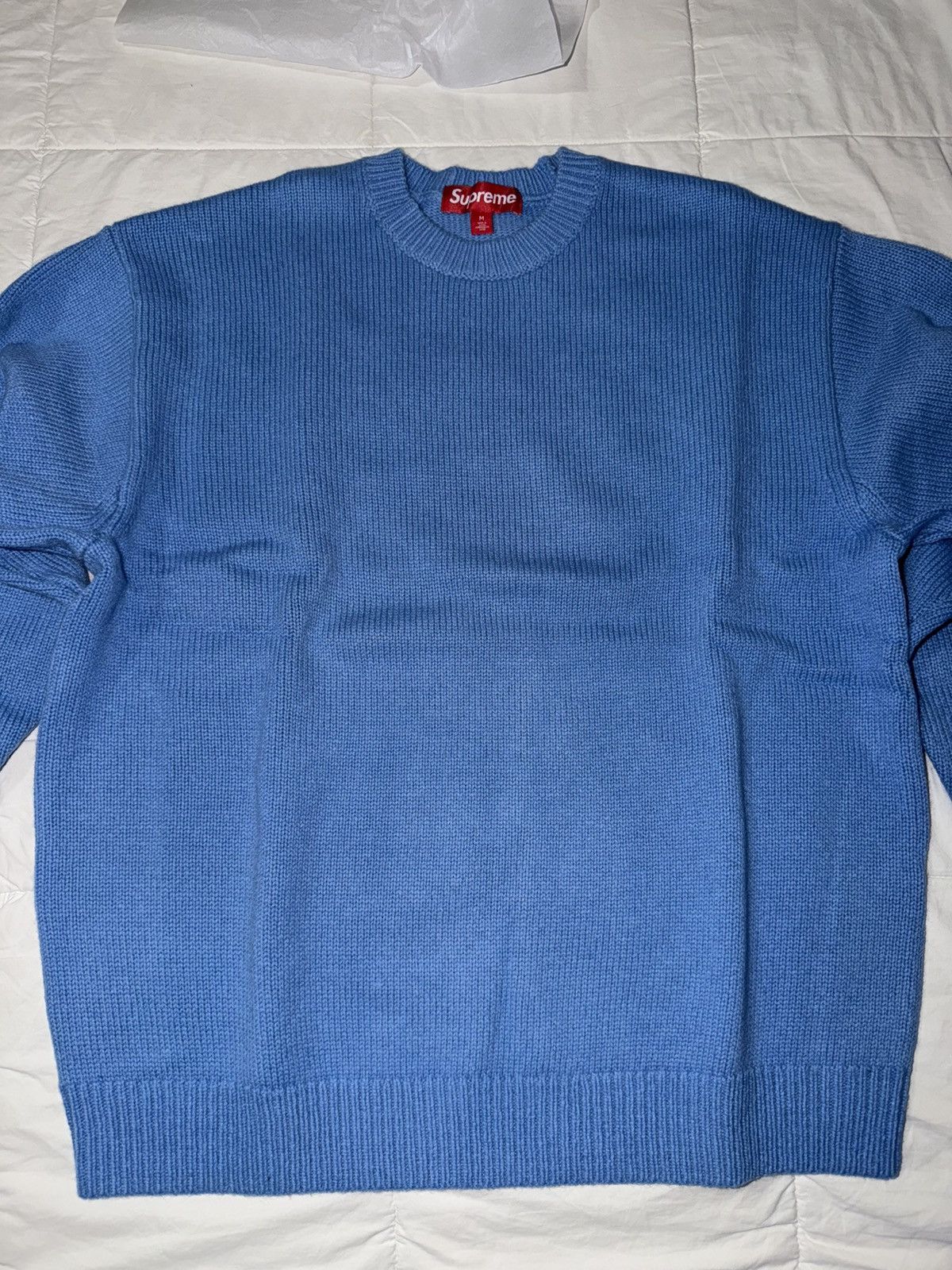 Supreme Supreme Angora Script Sweater light blue medium Size US M / EU 48-50 / 2 - 2 Thumbnail