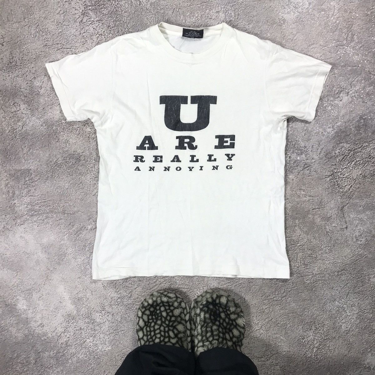 Vintage Y2K Graphic Tee Funny Slogan Streetwear Small Washed