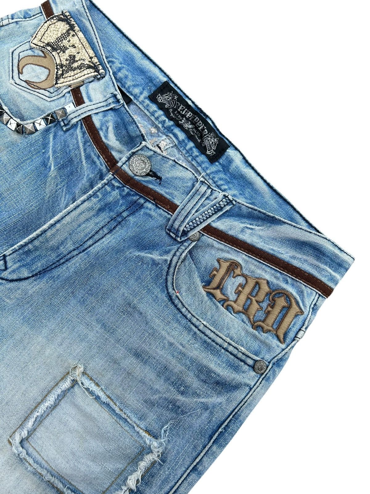 Kapital Red Pepper Japan Studded Snake Skin pocket Distressed Denim Size US 34 / EU 50 - 11 Thumbnail