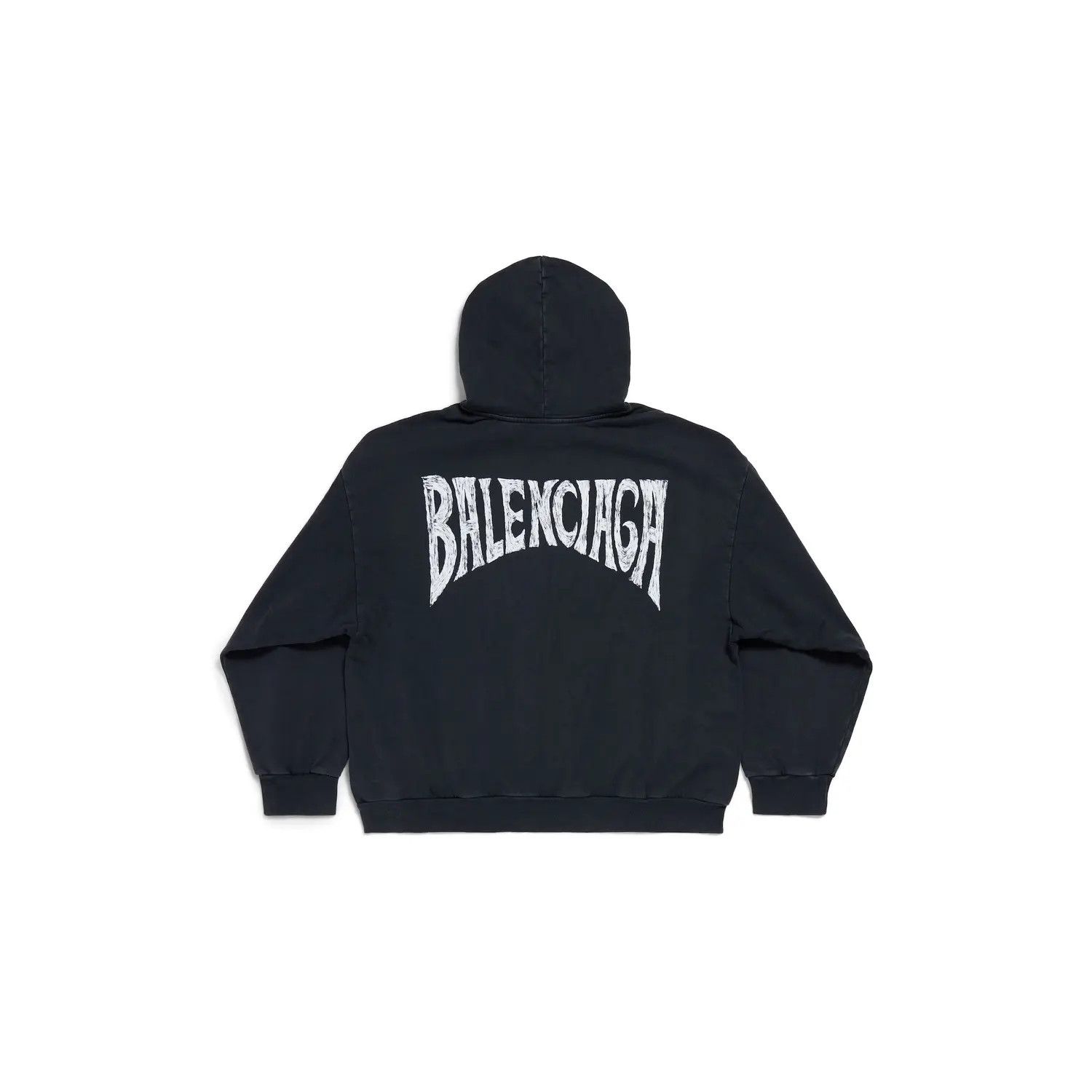 Balenciaga o1w1db10326 Hand-Drawn Hoodie Medium Fit In Black Size US XL / EU 56 / 4 - 6 Thumbnail