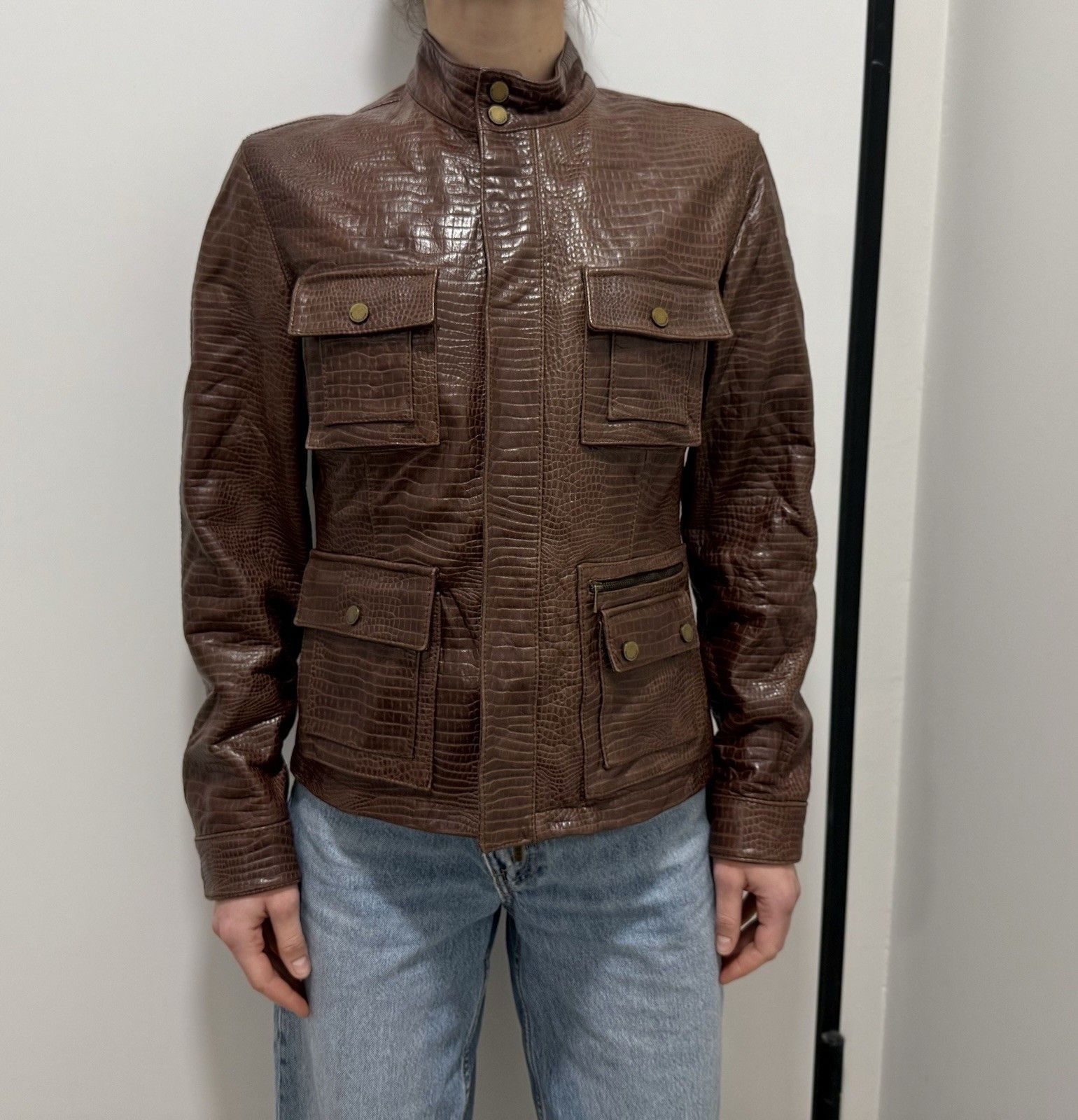 Ralph Lauren Sport DDP Vintage Ralph Lauren Sport embossed croc leather Jacket Size M / US 6-8 / IT 42-44 - 1 Thumbnail