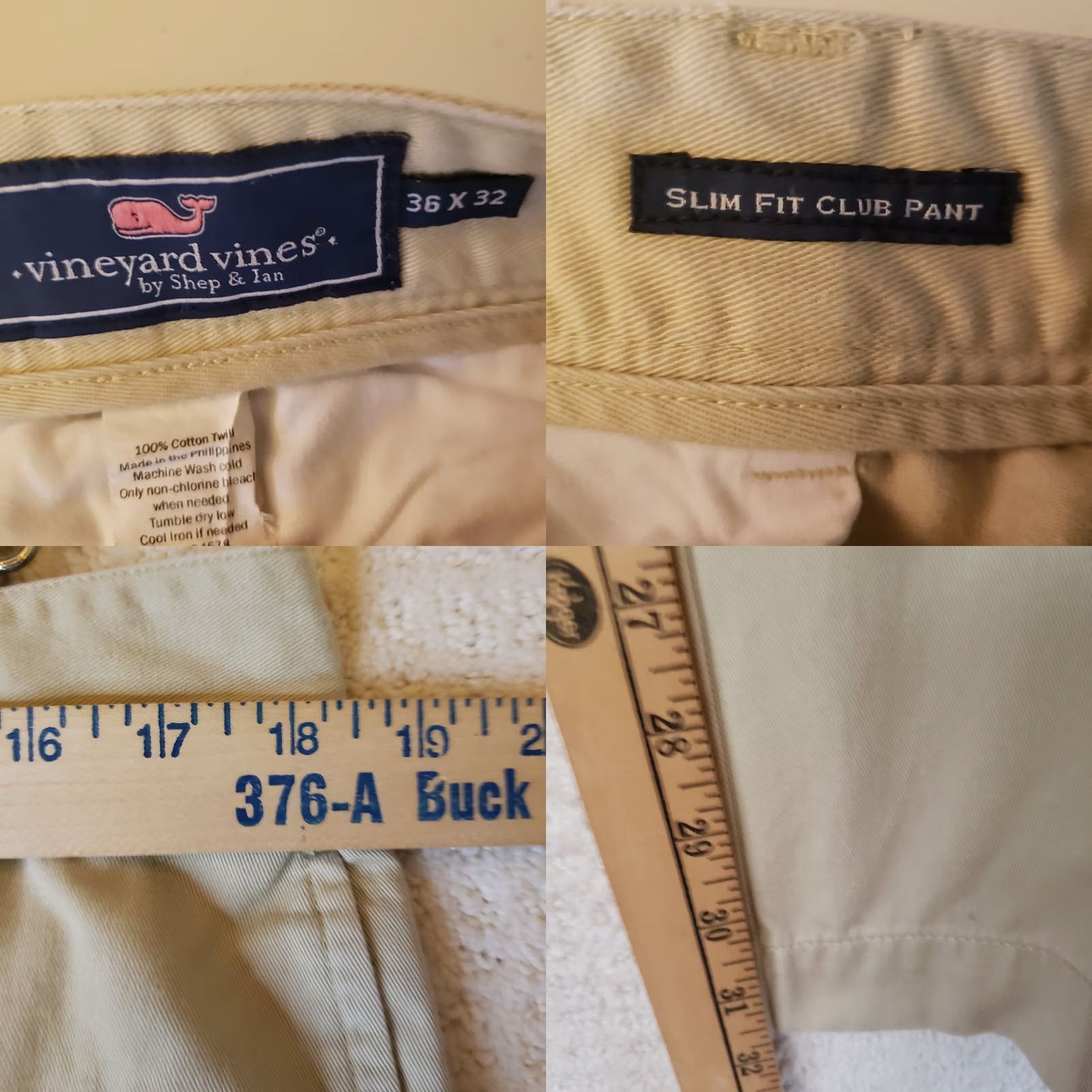 Vineyard Vines Vineyard Vines Pants Mens 36x32 Tan Flat Front Slim Fit Club Pant Chino Beige Solid Casual X-Large? Size US 36 / EU 52 - 9 Thumbnail