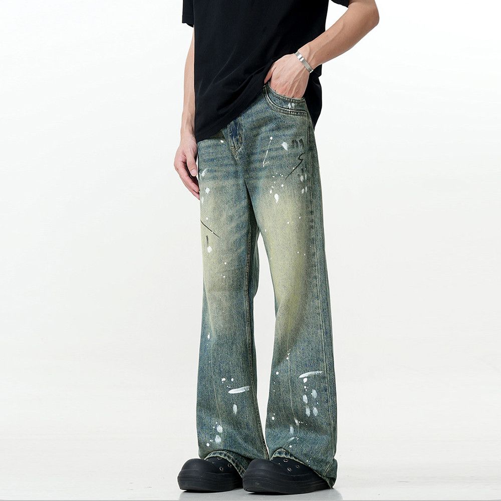 Jean Splash Ink Denim Flare Pants Mens Size US 29 - 3 Thumbnail