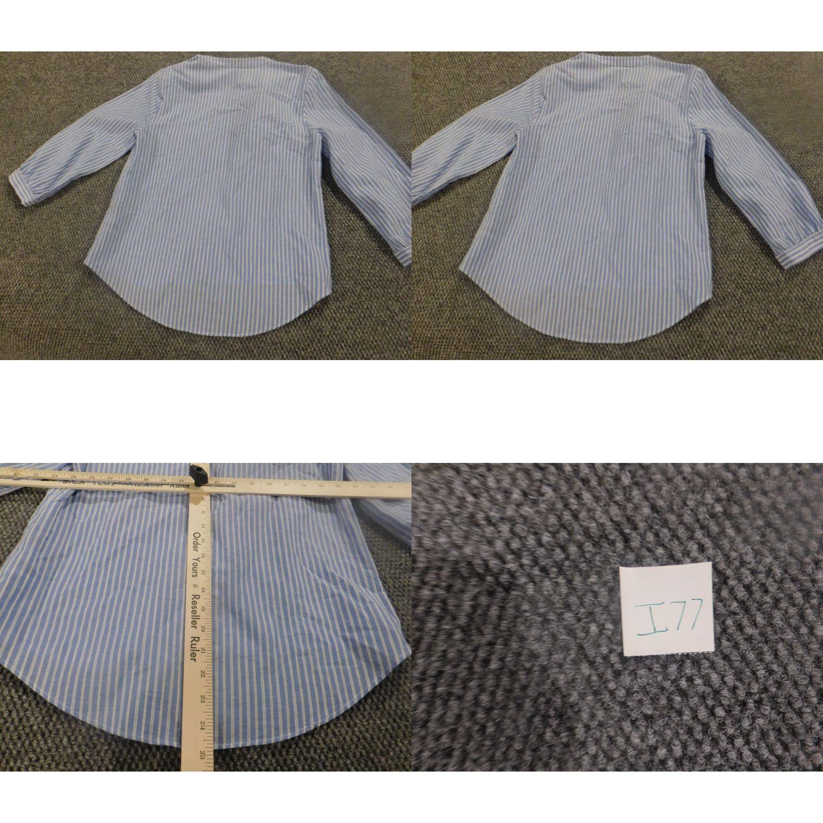 Vintage The Limited Blouse Womens S Blue Lightweight Striped Crew Neck Button Pullover Cotton Rayon Regular Casual Size S / US 4 / IT 40 - 8 Thumbnail