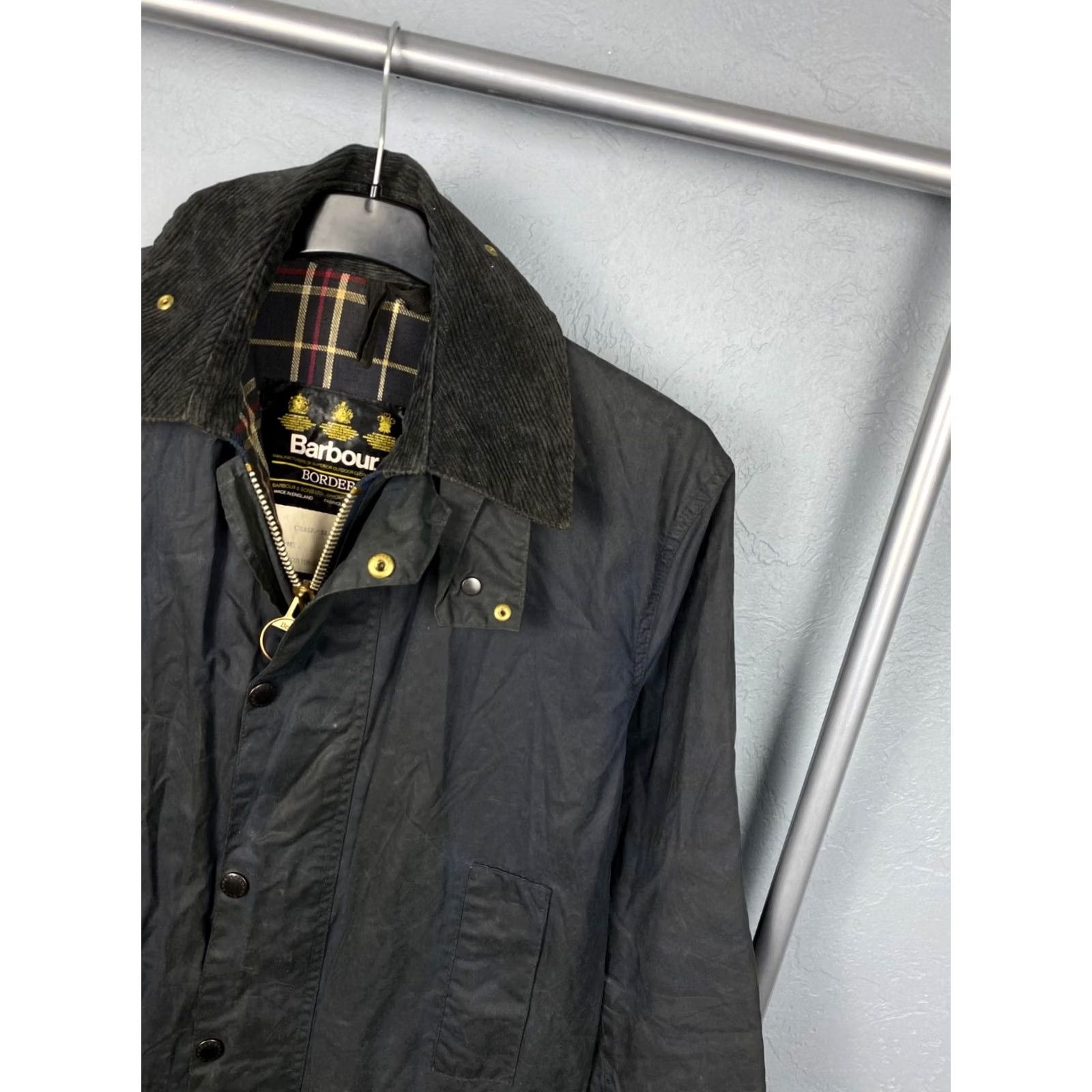 Barbour Barbour Border Vintage Mens Wax Jacket M Barbour Border Jacket Waxed Rain Coat Cold Blue 90s Mens Size US M / EU 48-50 / 2 - 2 Thumbnail