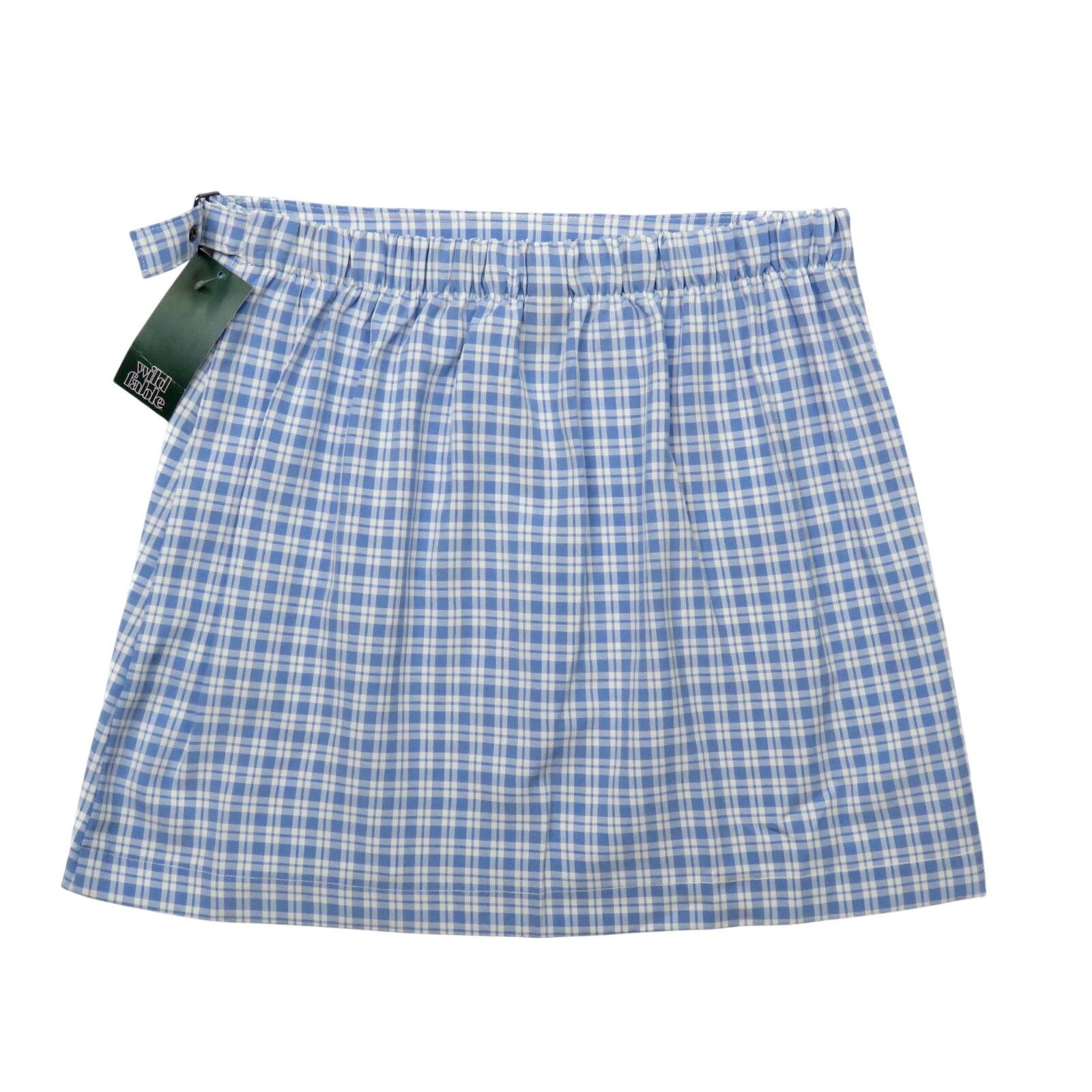 Target Basics Wild Fable Blue White Gingham Plaid Wrap Mini Skirt XS Size 26" / US 2 / IT 38 - 2 Thumbnail