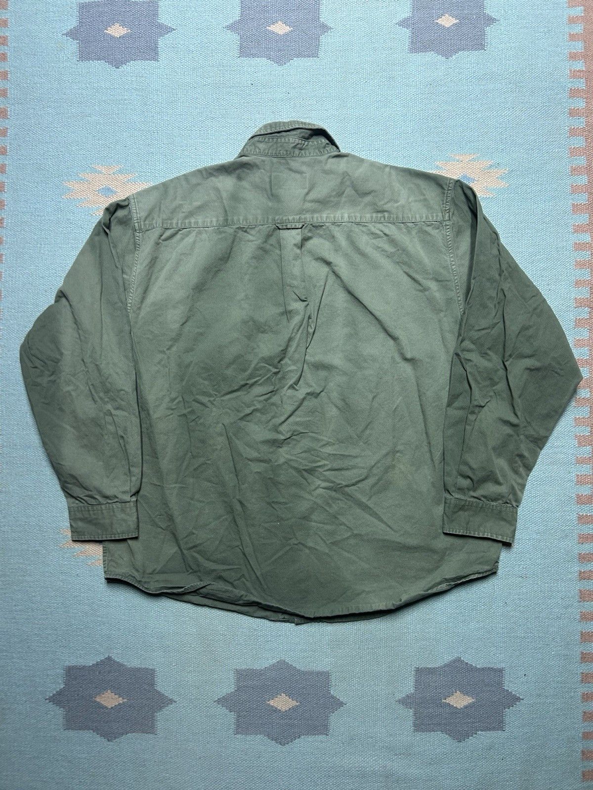 Eddie Bauer Eddie Bauer button shirt olive drab army green cotton XL Size US XL / EU 56 / 4 - 7 Thumbnail