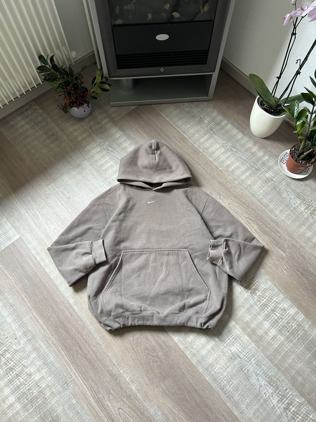 Other Vintage Nike Travis Scott Style Central Swoosh Gray Hoodie Size US S / EU 44-46 / 1 - 2 Thumbnail