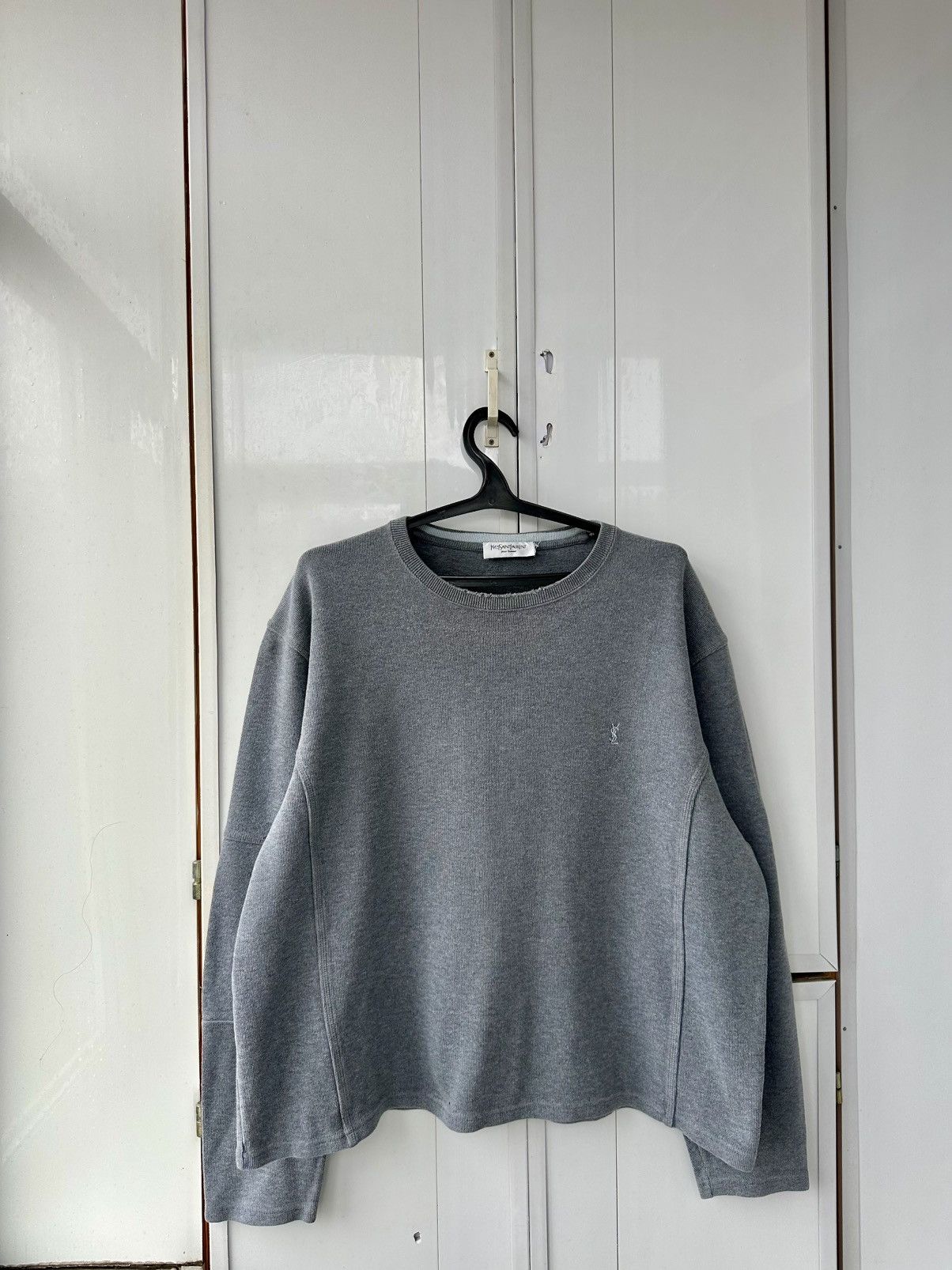 Vintage Yves Saint Laurent Oversize Sweatshirt Grey Logo