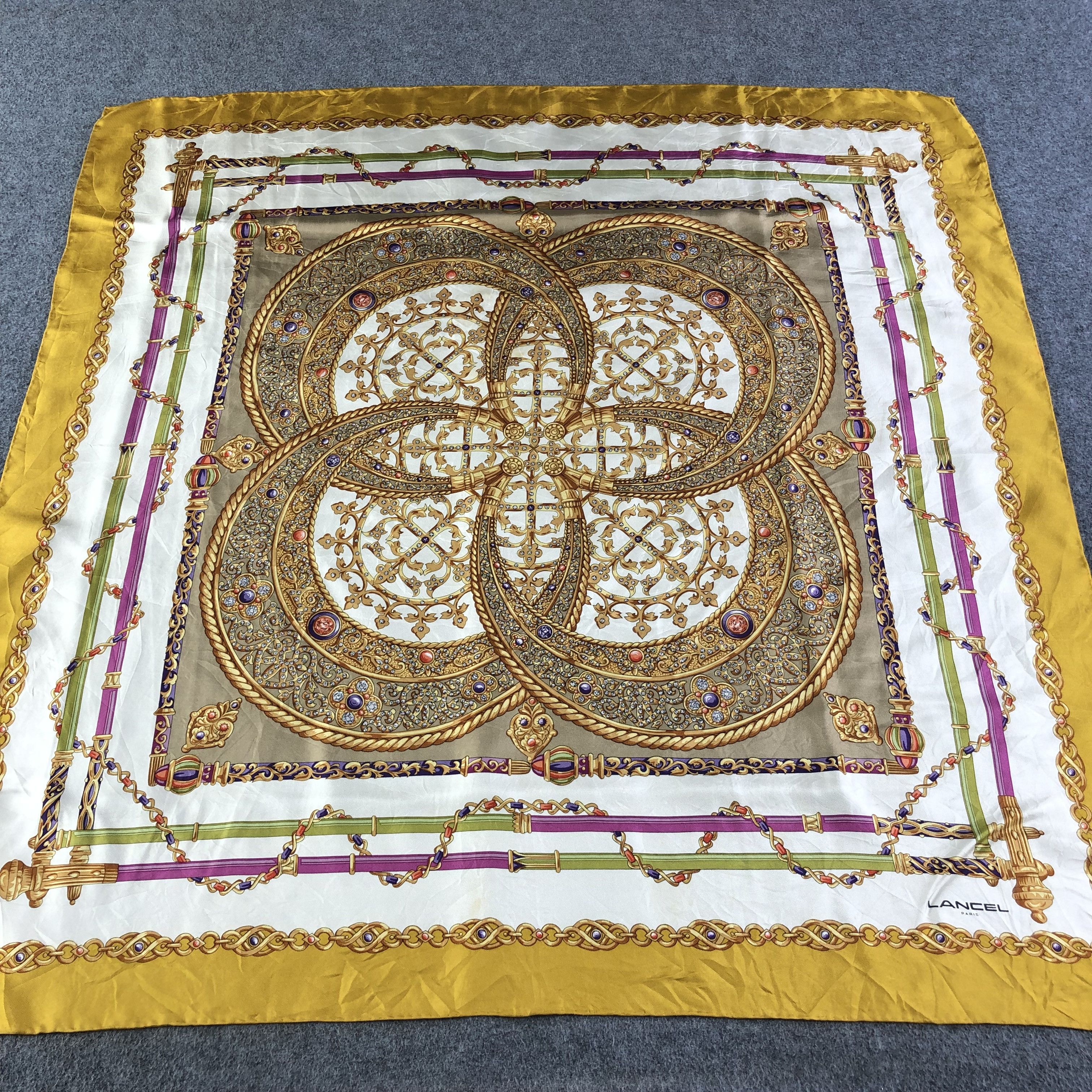 Lancel Vintage Lancel Baroque Silk Scarf M422 Size ONE SIZE - 1 Thumbnail