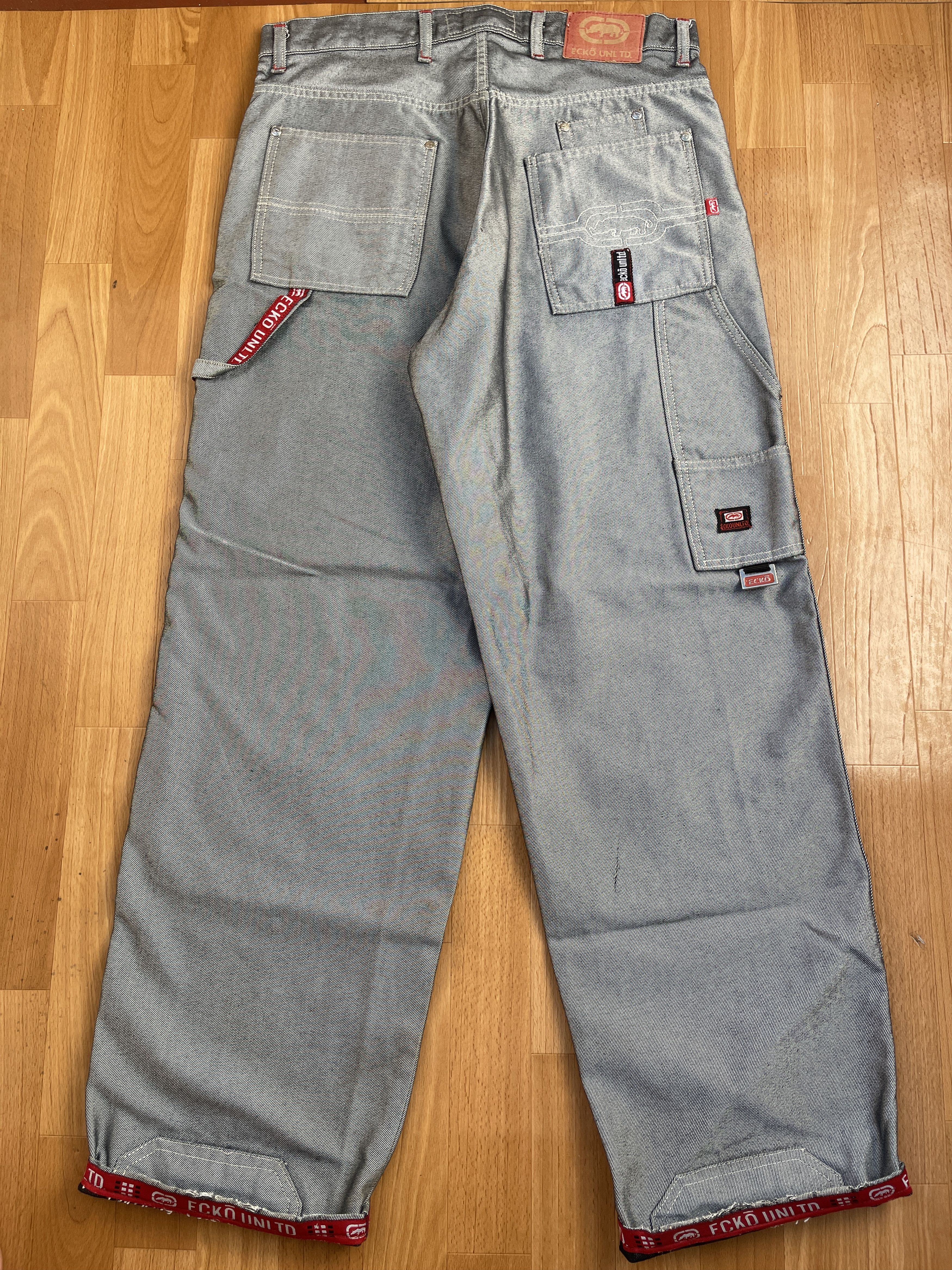 Ecko Unltd. Ecko Unltd jeans, shiny silver metallic vintage baggy Y2K 34 Size US 34 / EU 50 - 1 Thumbnail
