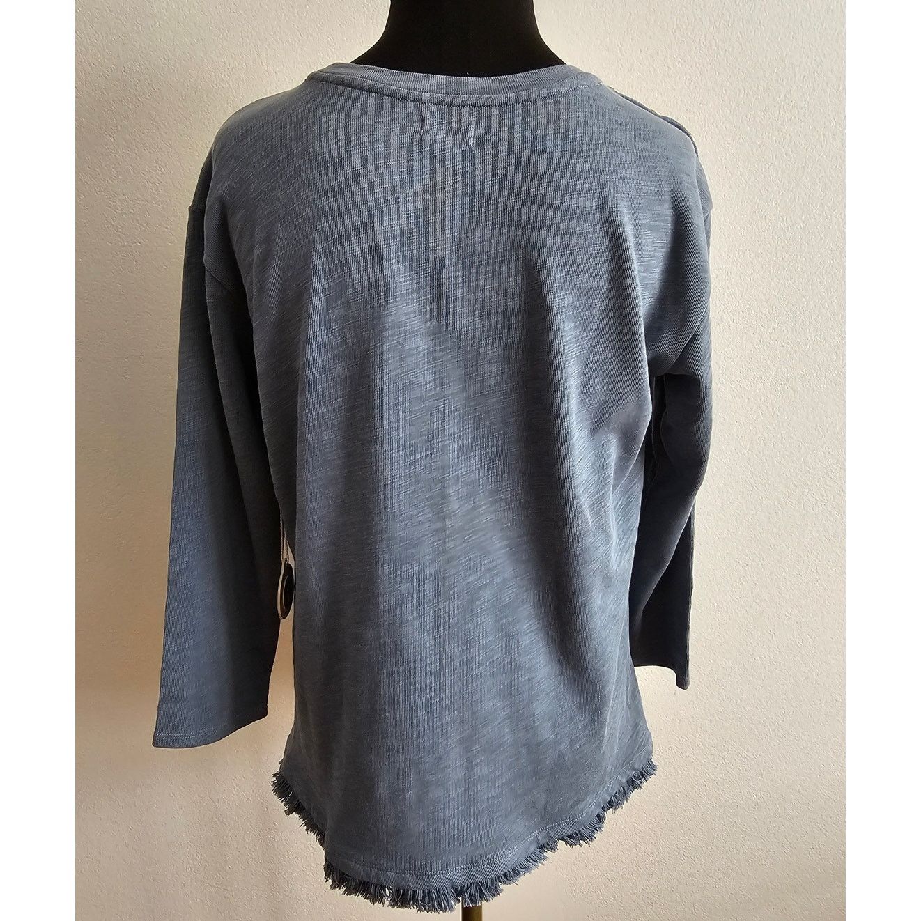 & Other Stories Spartina 449 Hudson Fringe Blue Cotton Sweater Knit Top M Size M / US 6-8 / IT 42-44 - 3 Thumbnail
