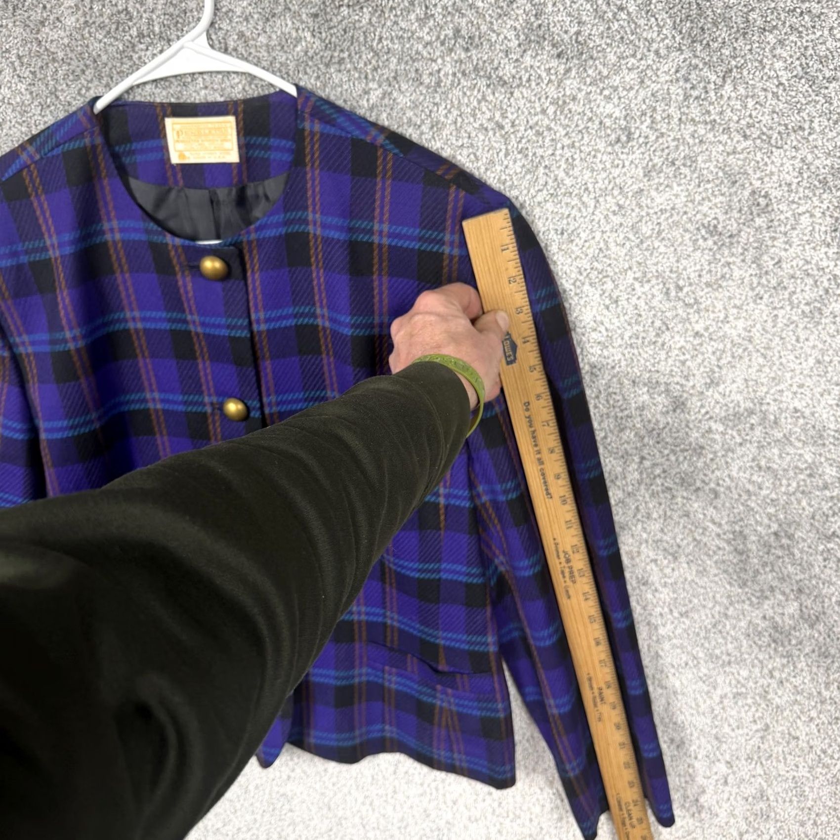 Pendleton VINTAGE Pendleton Blazer Womens 16 Purple Plaid Wool Lined Shoulder Pads USA Jacket Coat Blazer Size XXL / US 16-18 / IT 52-54 - 3 Thumbnail