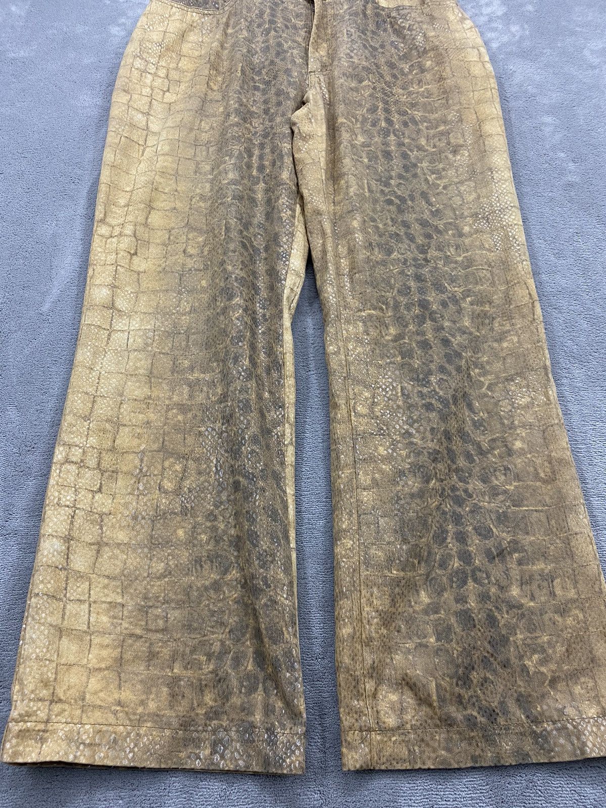 Vintage Y2K VINTAGE FEATHER CROCODILE PANTS PRINT MADE IN ITALY Size US 34 / EU 50 - 10 Thumbnail