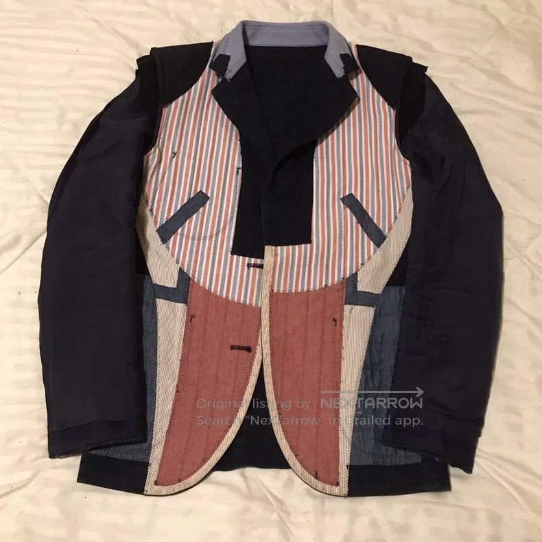 Comme des Garcons Comme Des Garcons Striped, Elbow Patch, Wool Blazer Jacket Size XS / US 0-2 / IT 36-38 - 5 Thumbnail
