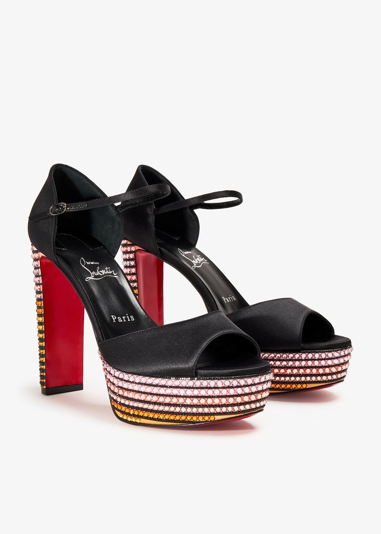 Christian Louboutin os11x0526 Sandaloo 130mm Strass Sandals in Black Size US 10.5 / IT 40.5 - 5 Thumbnail