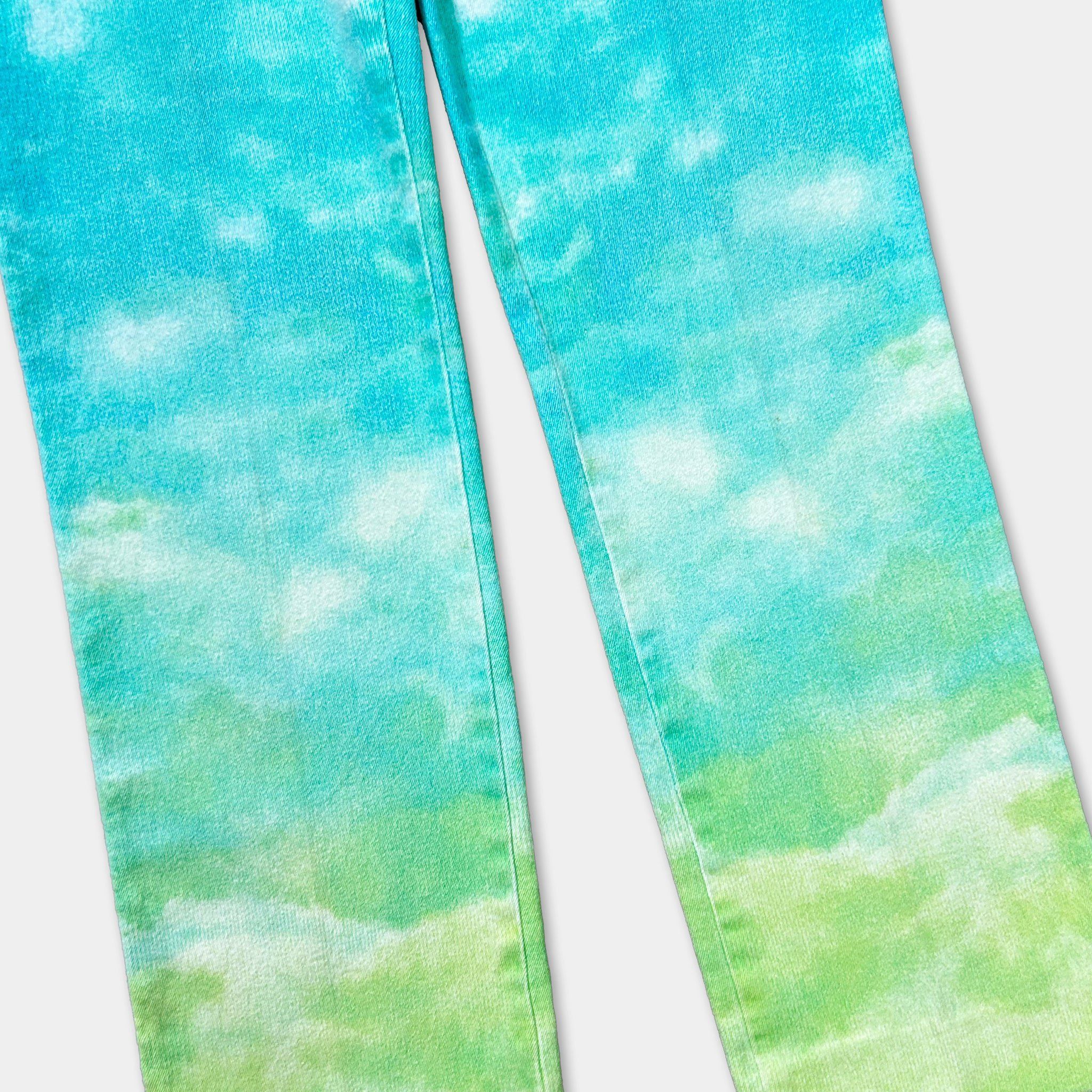 Roberto Cavalli Cavalli 00's Blue Gradient Tie-Dye Jeans Size 29" - 3 Thumbnail