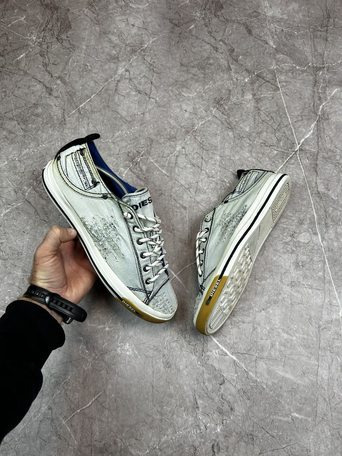Diesel × Vintage Vintage Diesel industry division Distressed Low Sneakers Y2K Size US 10 / EU 43 - 2 Thumbnail