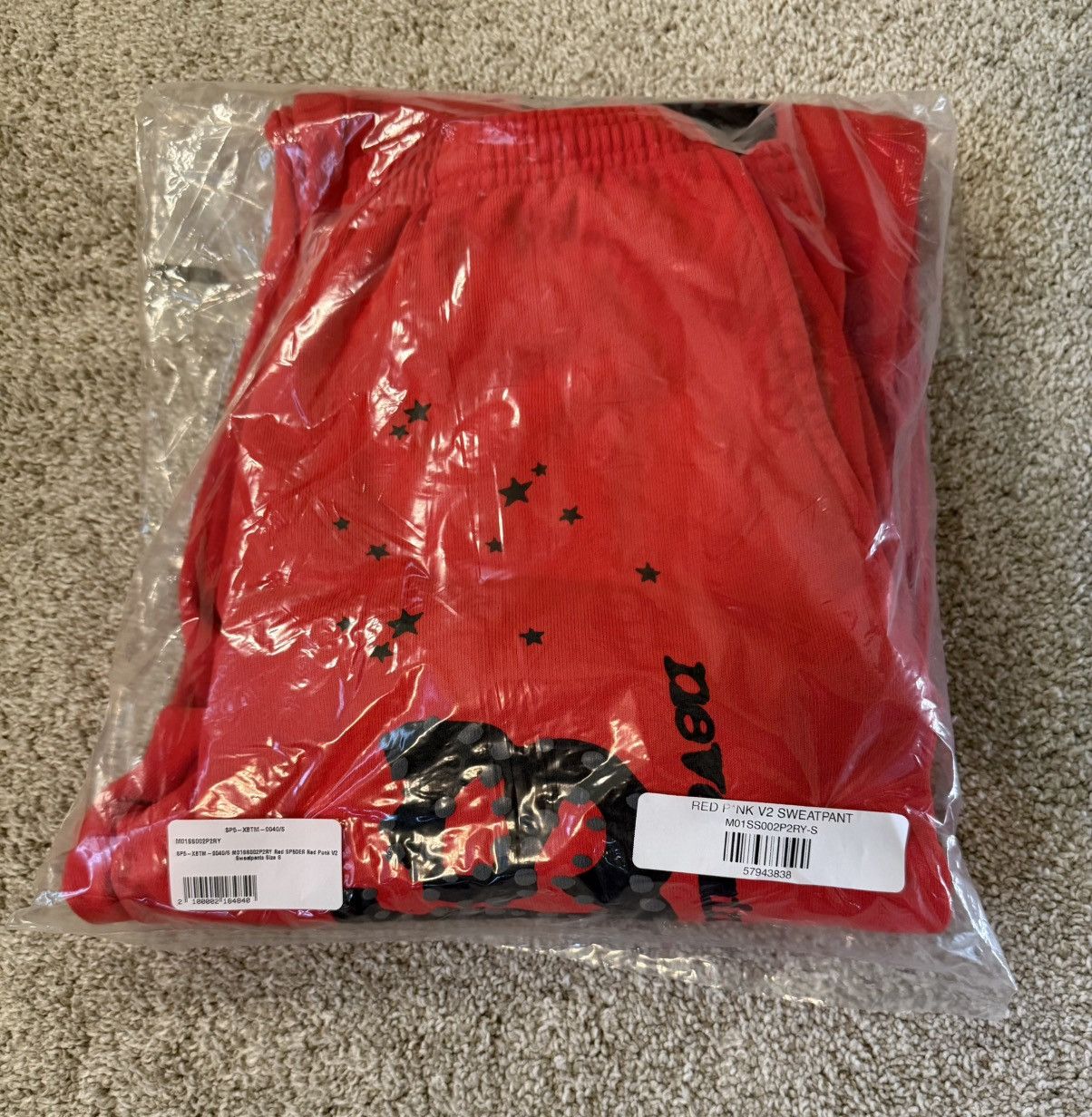 Sp5der Sp5der P*nk V2 Sweatpants (Red) Size US 30 / EU 46 - 7 Thumbnail