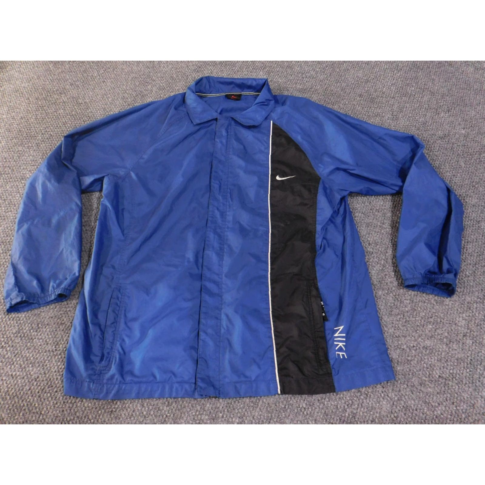 Nike Nike Jacket Mens Large Blue Black Windbreaker Full Zip Swoosh Logo Vintage 90s Size US L / EU 52-54 / 3 - 2 Thumbnail