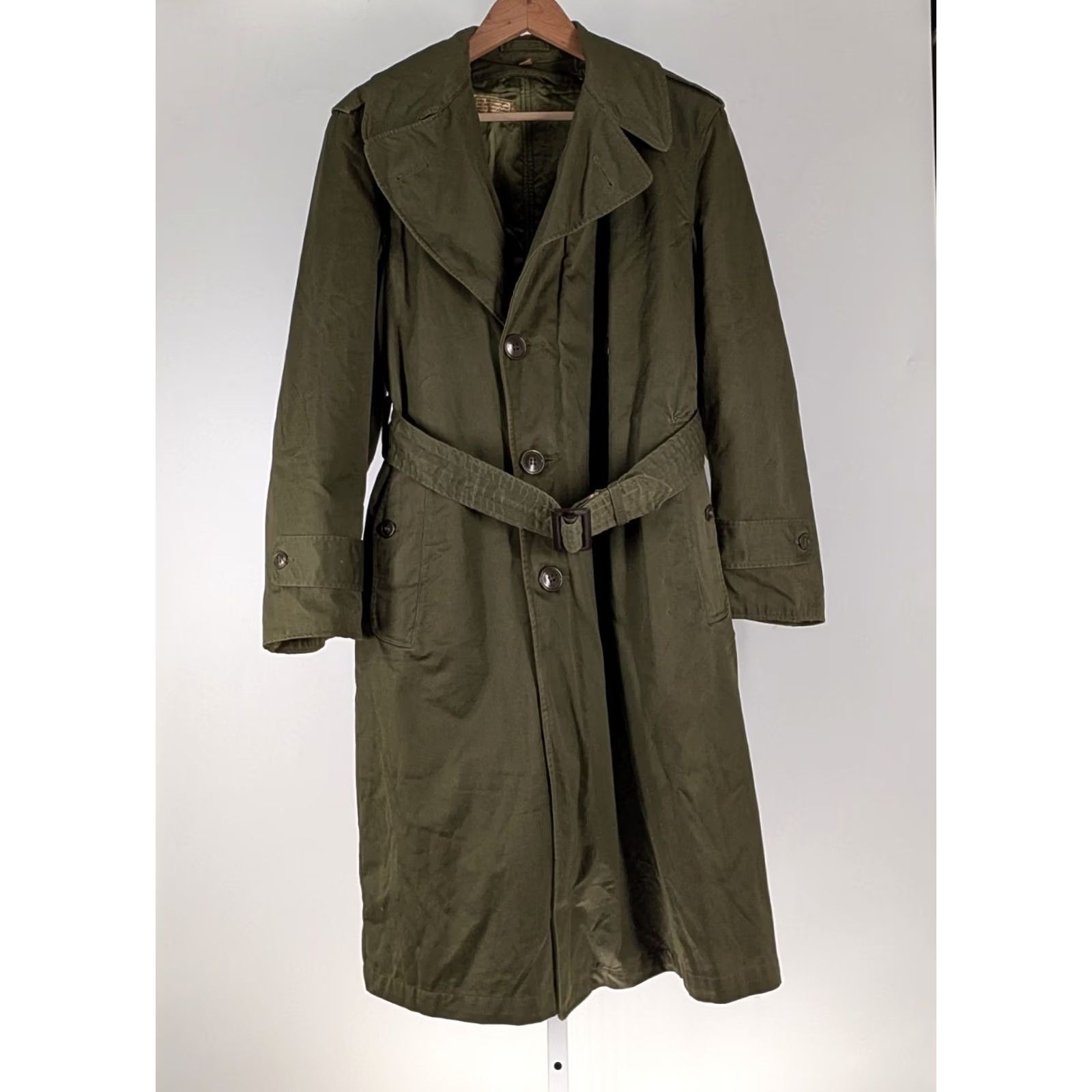 Vintage VINTAGE US Army OG 107 Cotton Overcoat Trench Coat Belt Wool Liner Small US Mens 1953 Green Size US S / EU 44-46 / 1 - 2 Thumbnail