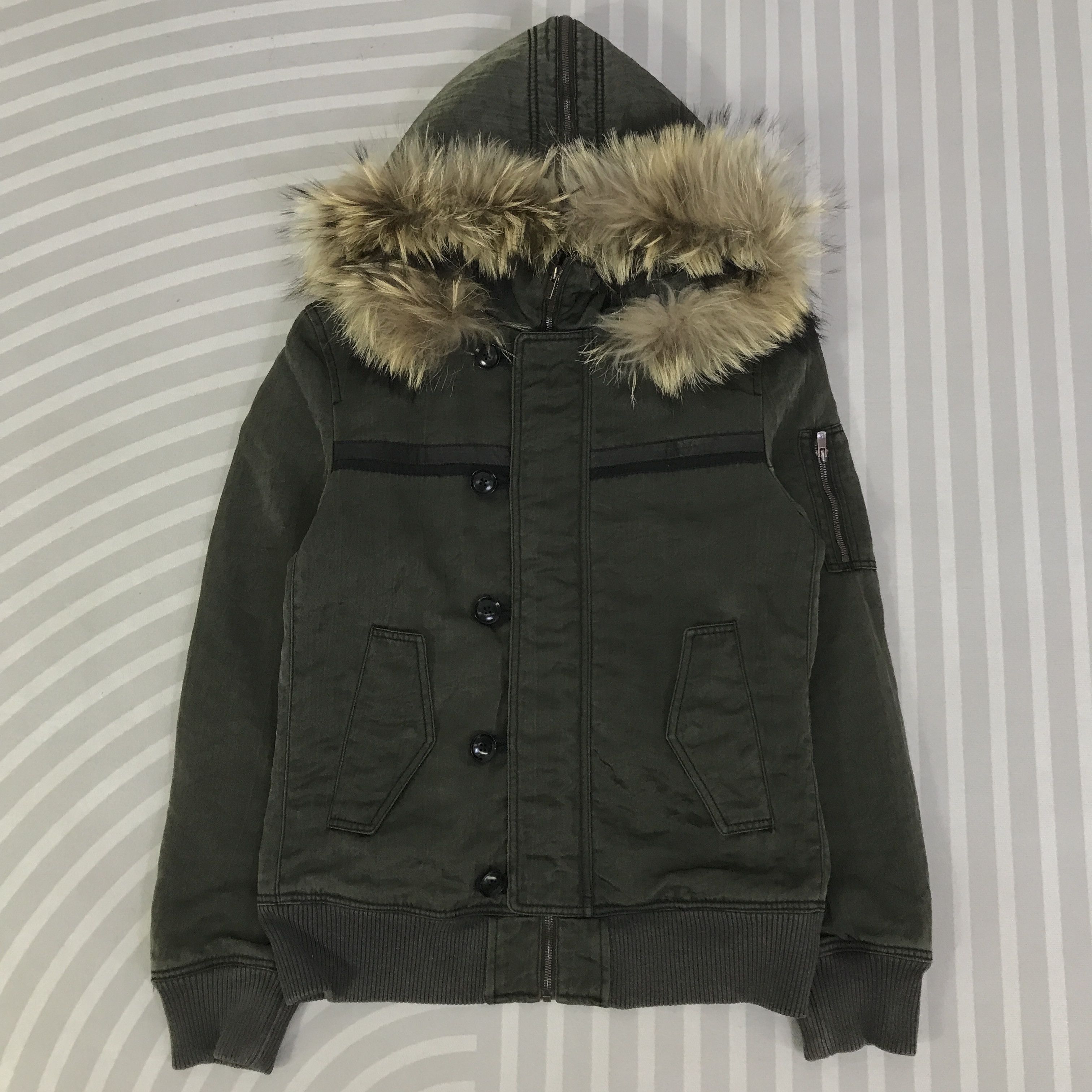 ABAHOUSE Vintage ABAHOUSE Japan Fur Hoodie Bomber Jacket K124B14 Size US M / EU 48-50 / 2 - 1 Thumbnail